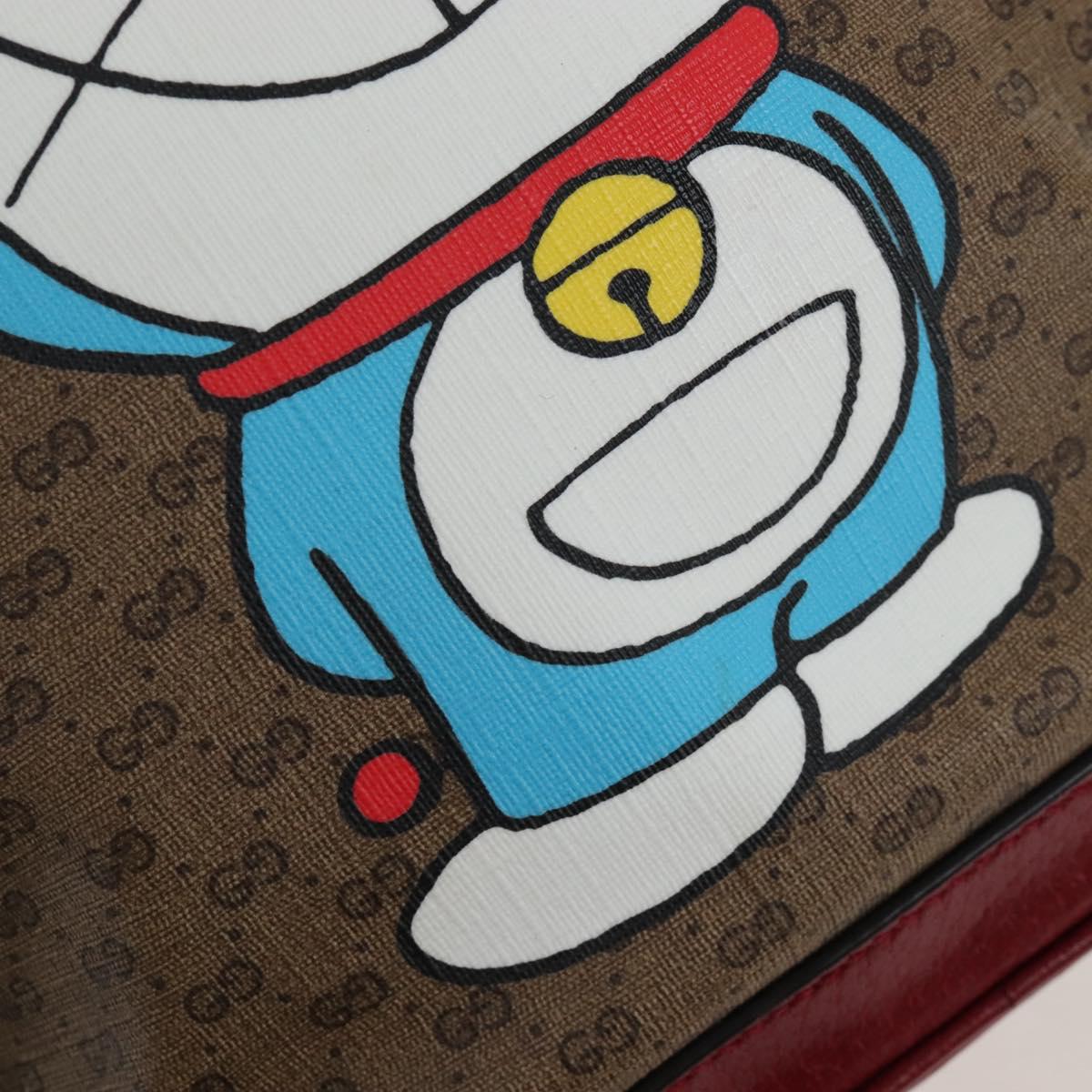 GUCCI Micro GG Supreme Doraemon Backpack PVC Beige Gold 647816 Auth 207209M