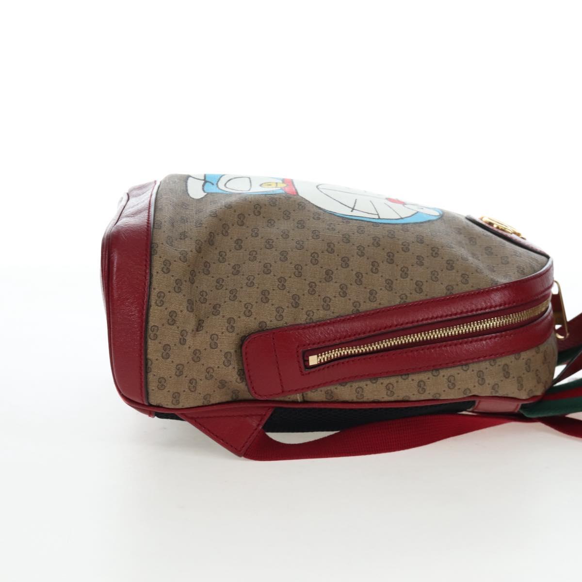 GUCCI Micro GG Supreme Doraemon Backpack PVC Beige Gold 647816 Auth 207209M