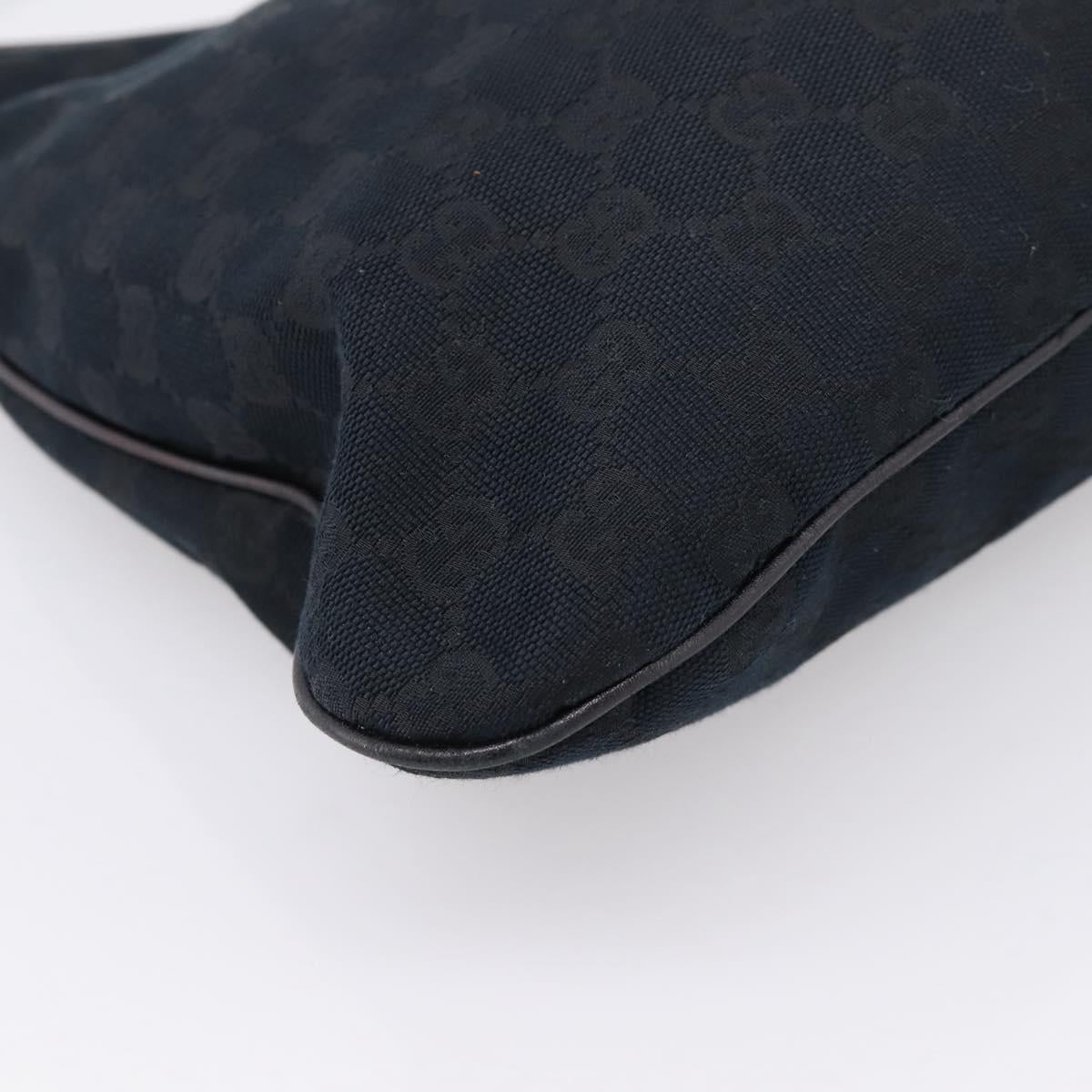 GUCCI GG Canvas Shoulder Bag Black Gold 169947 Auth 207220V