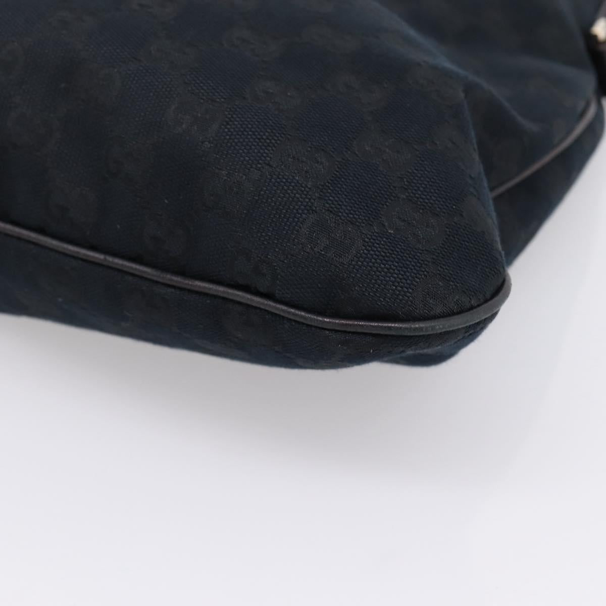 GUCCI GG Canvas Shoulder Bag Black Gold 169947 Auth 207220V