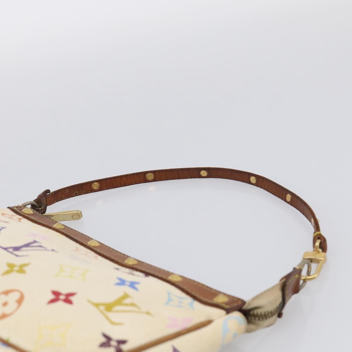 LOUIS VUITTON Monogram Multicolor Pochette Accessoires White M92649 Auth 207223