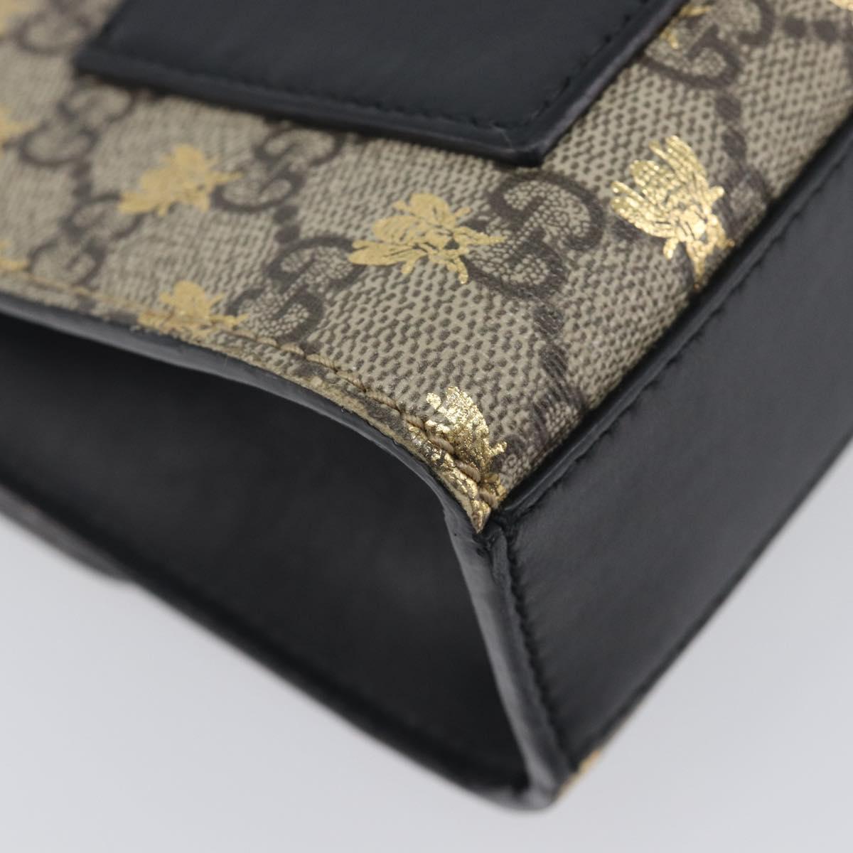 GUCCI GG Supreme Padlock Chain Shoulder Bag PVC Beige Gold 409487 Auth 207224A