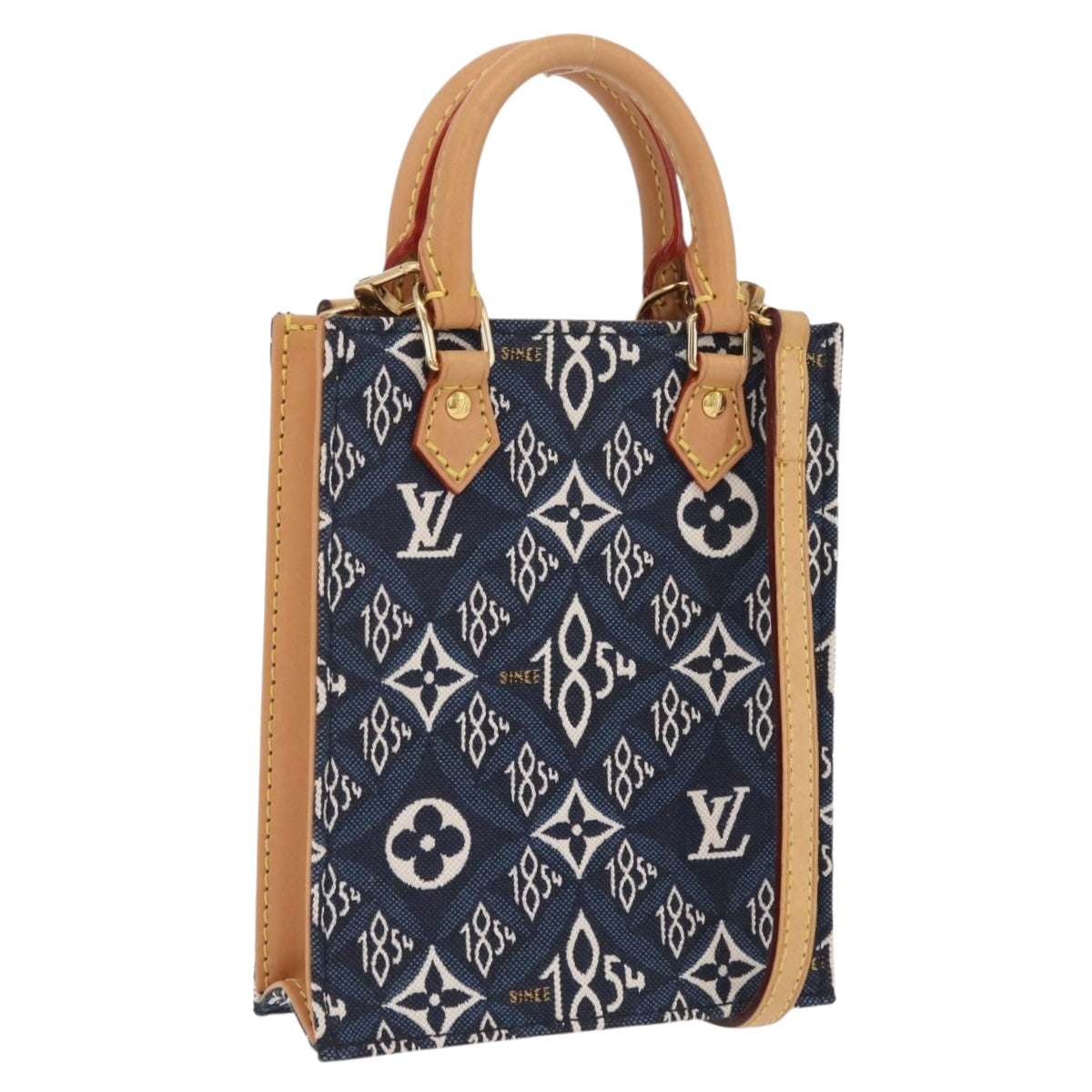LOUIS VUITTON Monogram Jaguar Petit Sac Plat Bag 2way Navy M80288 Auth 207226M