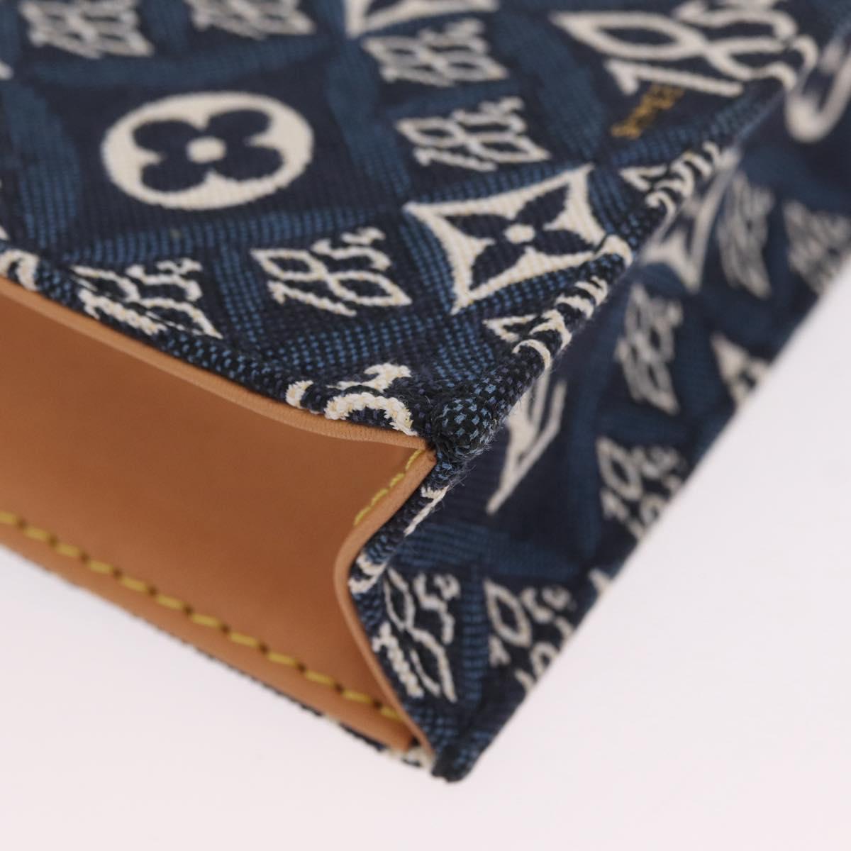 LOUIS VUITTON Monogram Jaguar Petit Sac Plat Bag 2way Navy M80288 Auth 207226M