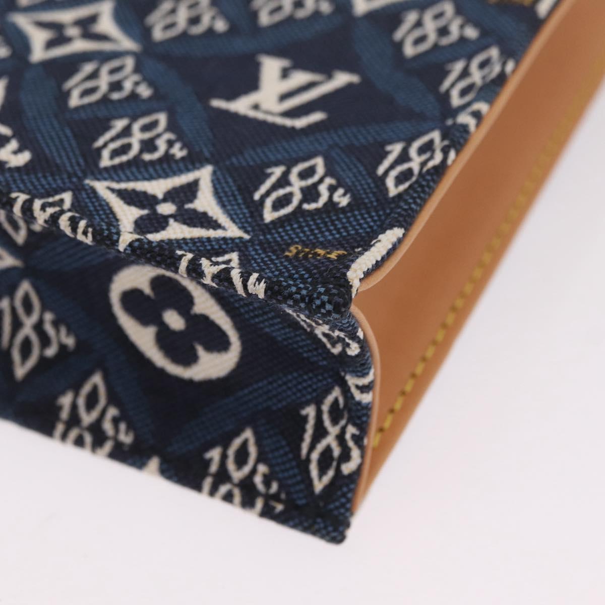 LOUIS VUITTON Monogram Jaguar Petit Sac Plat Bag 2way Navy M80288 Auth 207226M