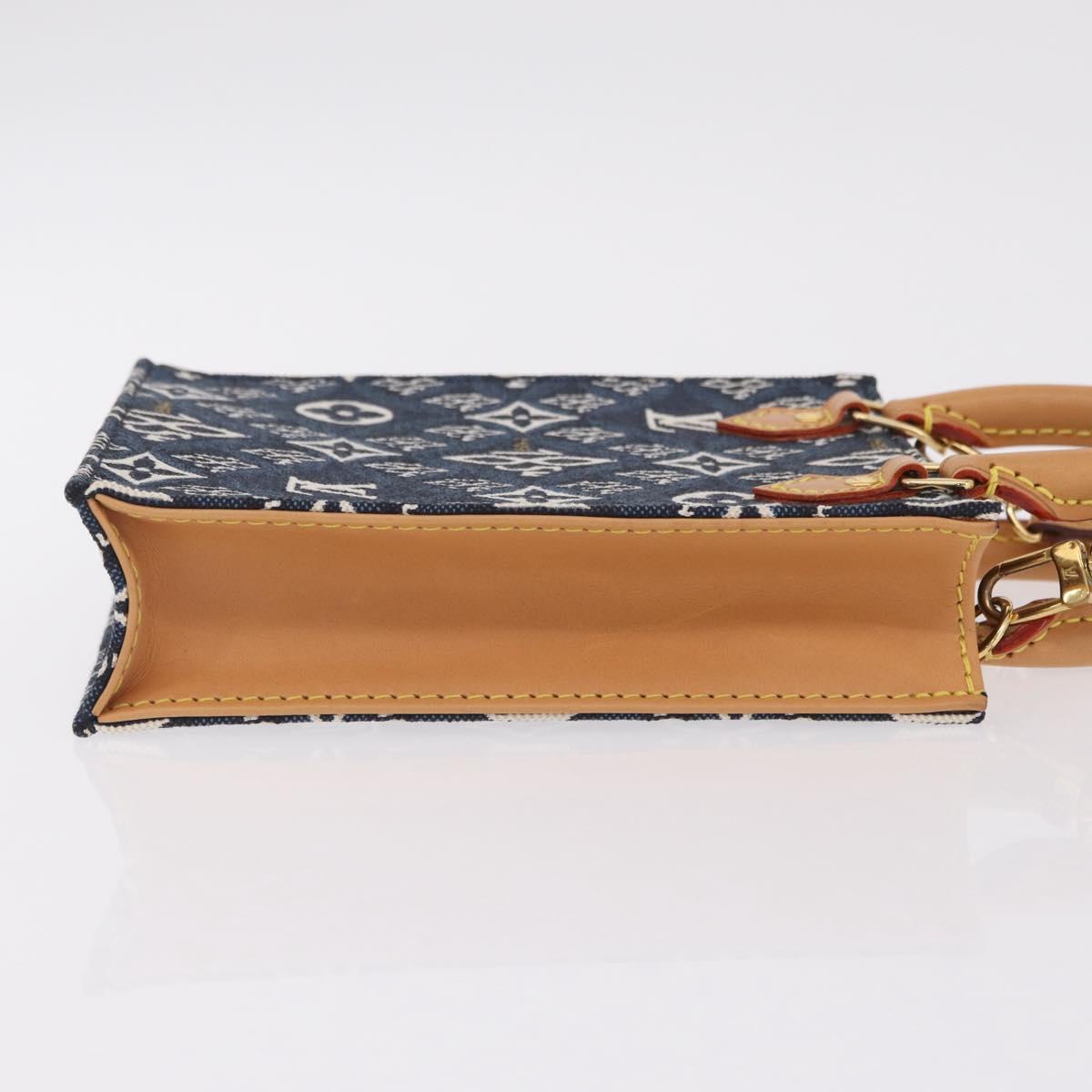 LOUIS VUITTON Monogram Jaguar Petit Sac Plat Bag 2way Navy M80288 Auth 207226M