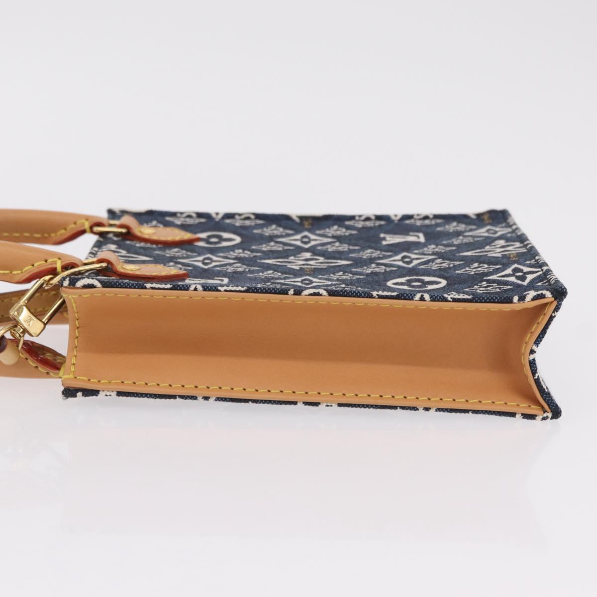 LOUIS VUITTON Monogram Jaguar Petit Sac Plat Bag 2way Navy M80288 Auth 207226M