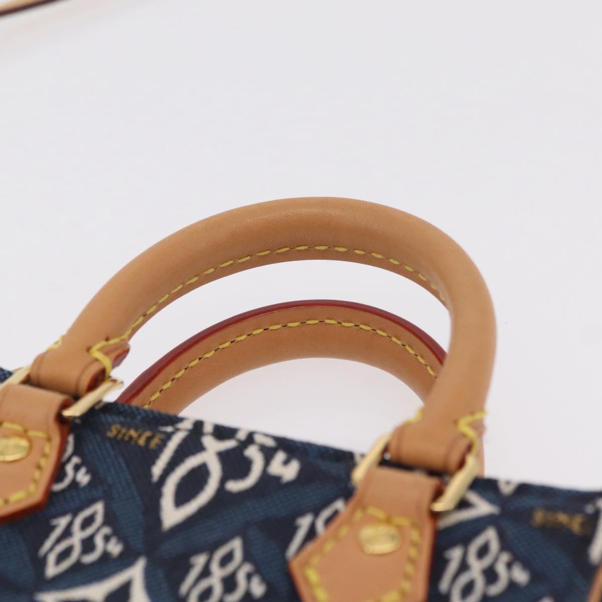 LOUIS VUITTON Monogram Jaguar Petit Sac Plat Bag 2way Navy M80288 Auth 207226M