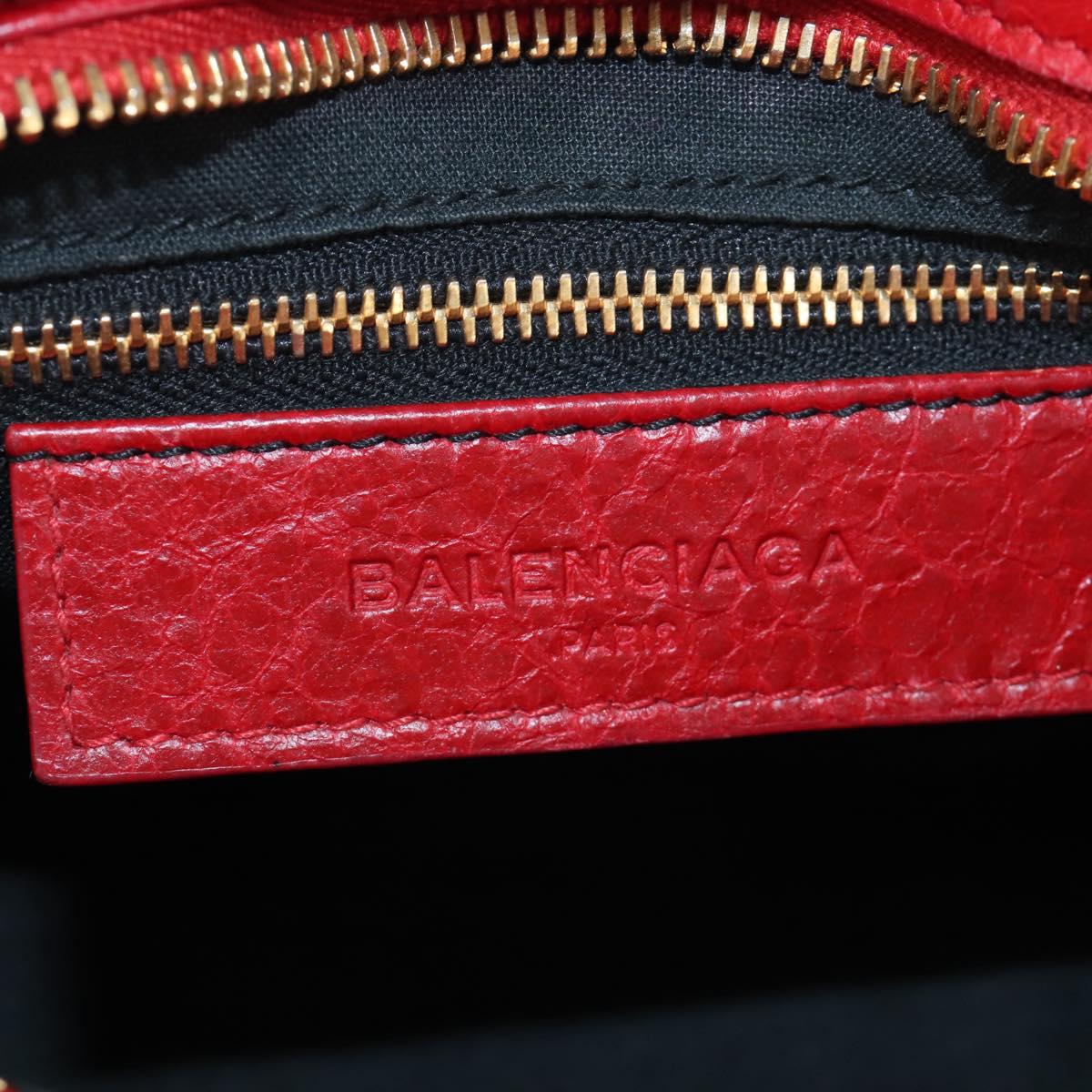 Balenciaga Giant Mini City Hand Bag Leather 2way Red Gold 309544 Auth 207227SAM