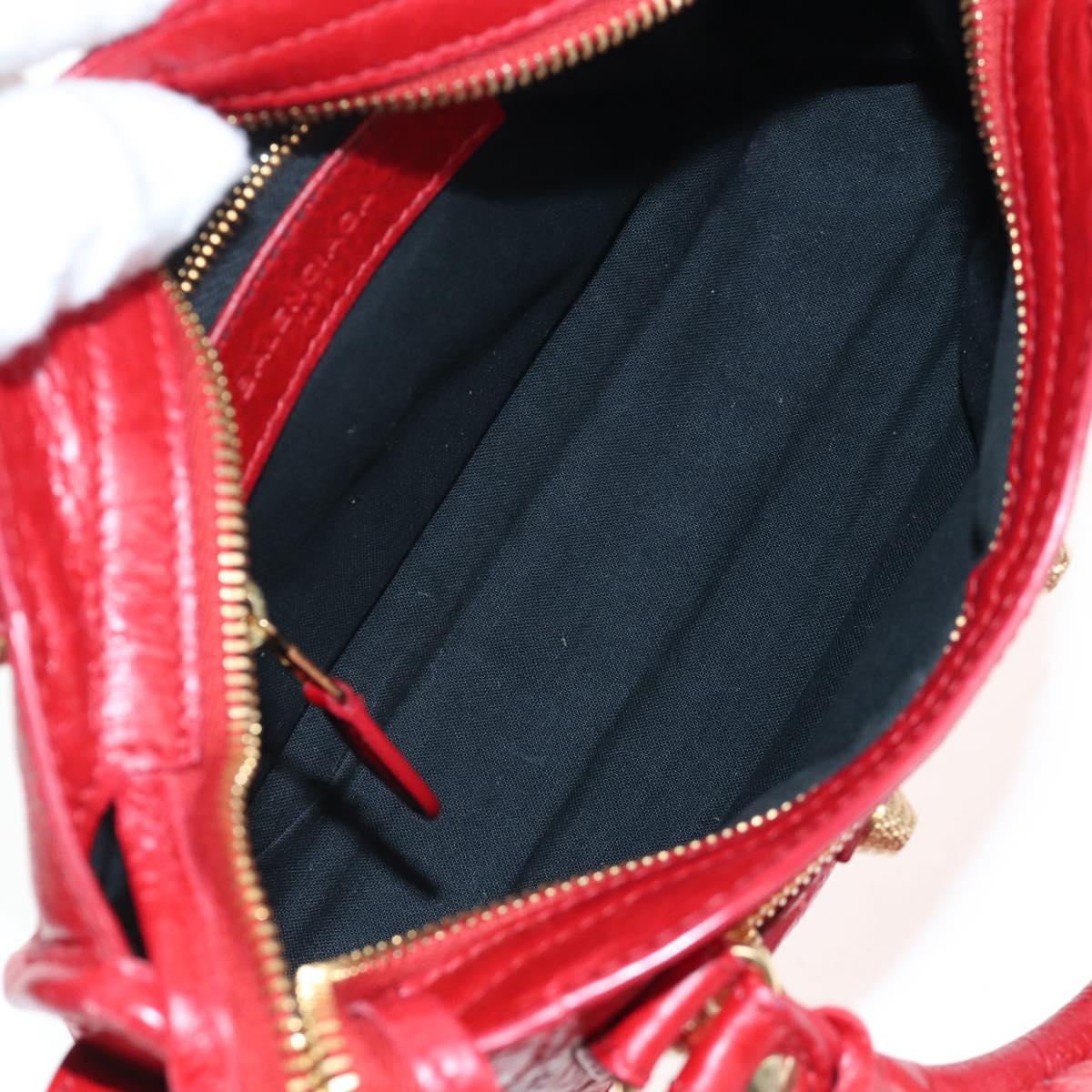 Balenciaga Giant Mini City Hand Bag Leather 2way Red Gold 309544 Auth 207227SAM