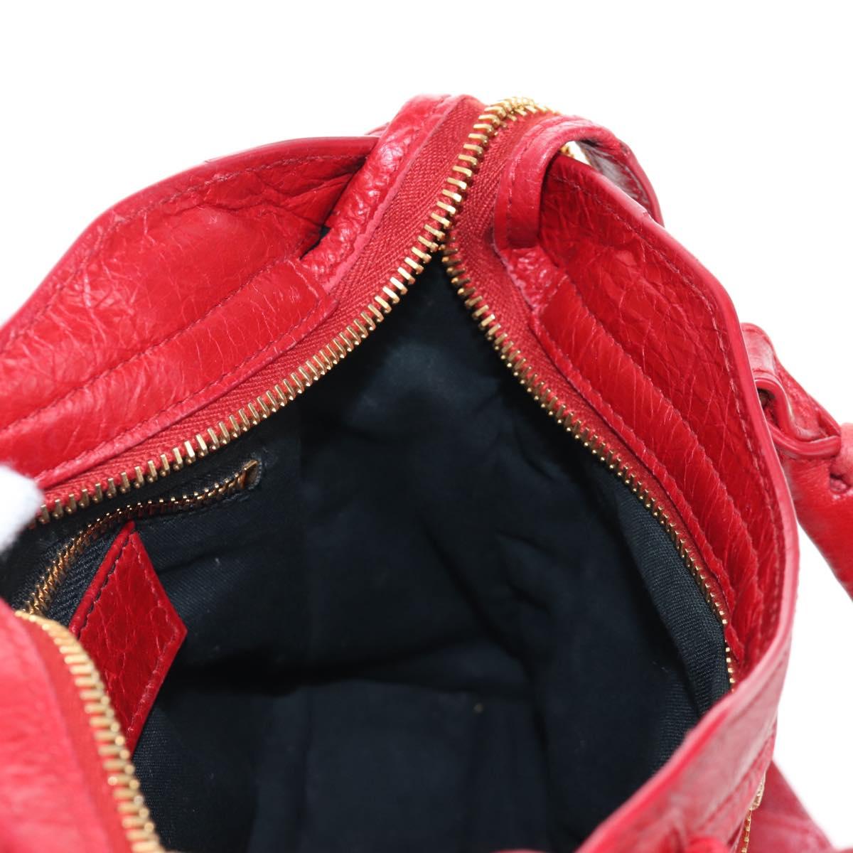 Balenciaga Giant Mini City Hand Bag Leather 2way Red Gold 309544 Auth 207227SAM