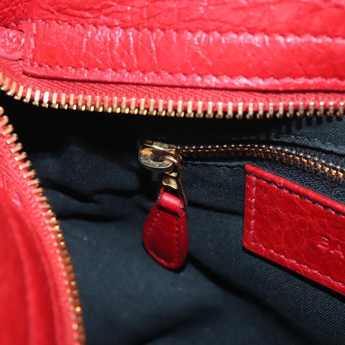 Balenciaga Giant Mini City Hand Bag Leather 2way Red Gold 309544 Auth 207227SAM
