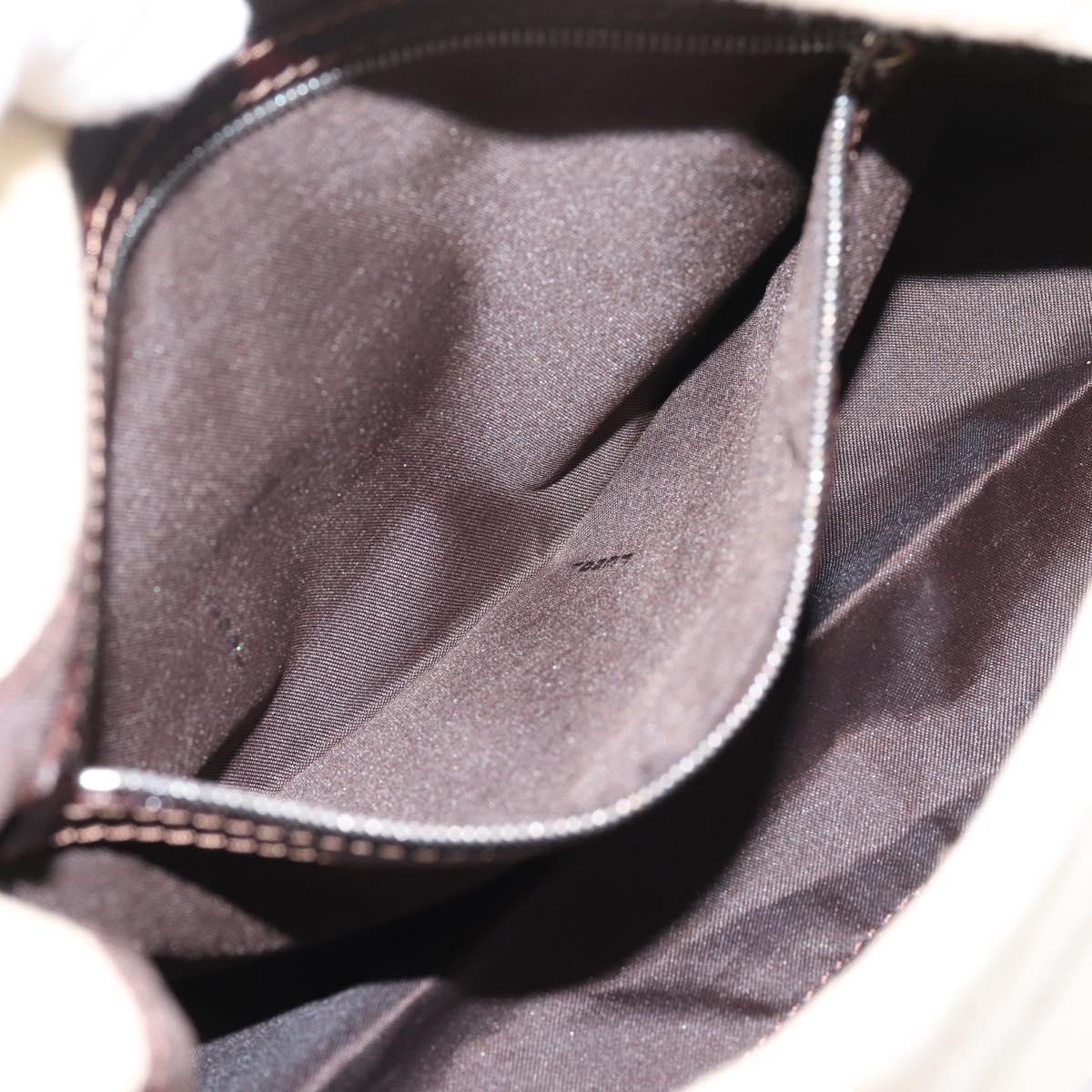 FENDI Zucca Canvas Mamma Baguette Shoulder Bag Ivory Silver Auth 207252A