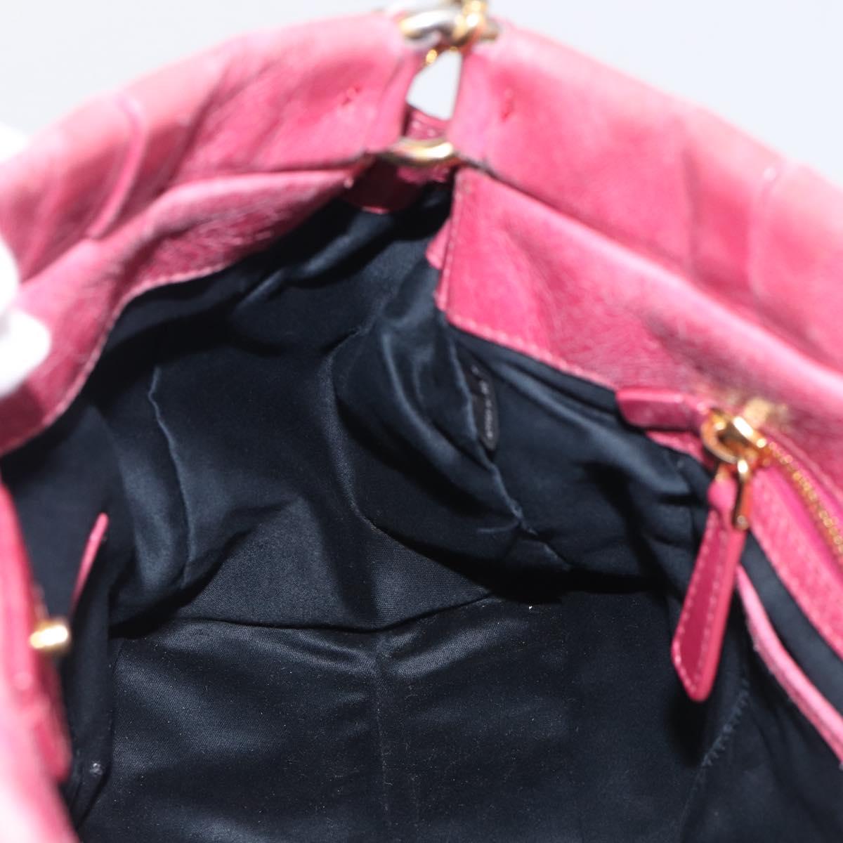 Miu Miu Hand Bag Vitellolux 2way Pink Gold Auth 207255