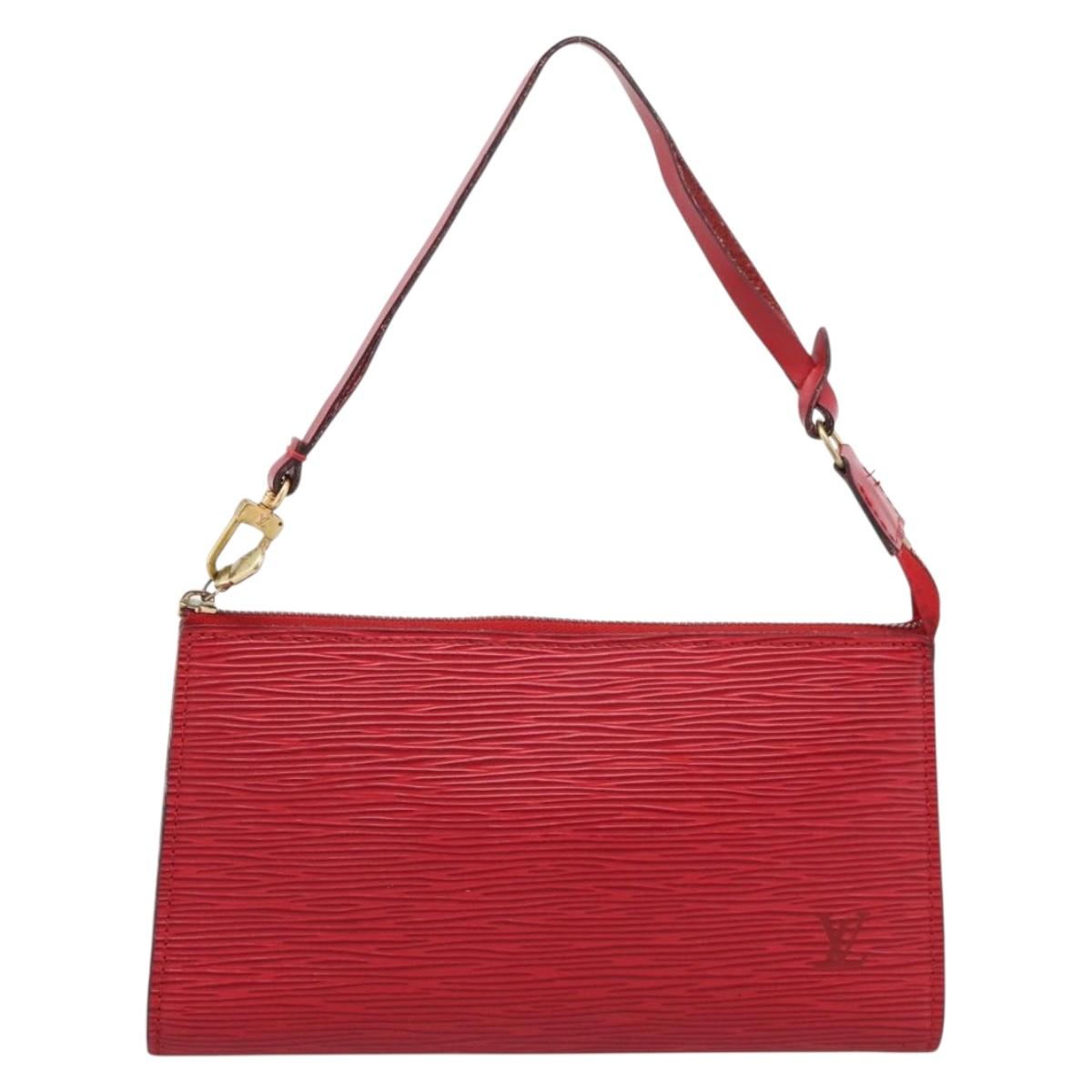 LOUIS VUITTON Epi Pochette Accessoires Accessory Pouch Red M52987 LV Auth 207264