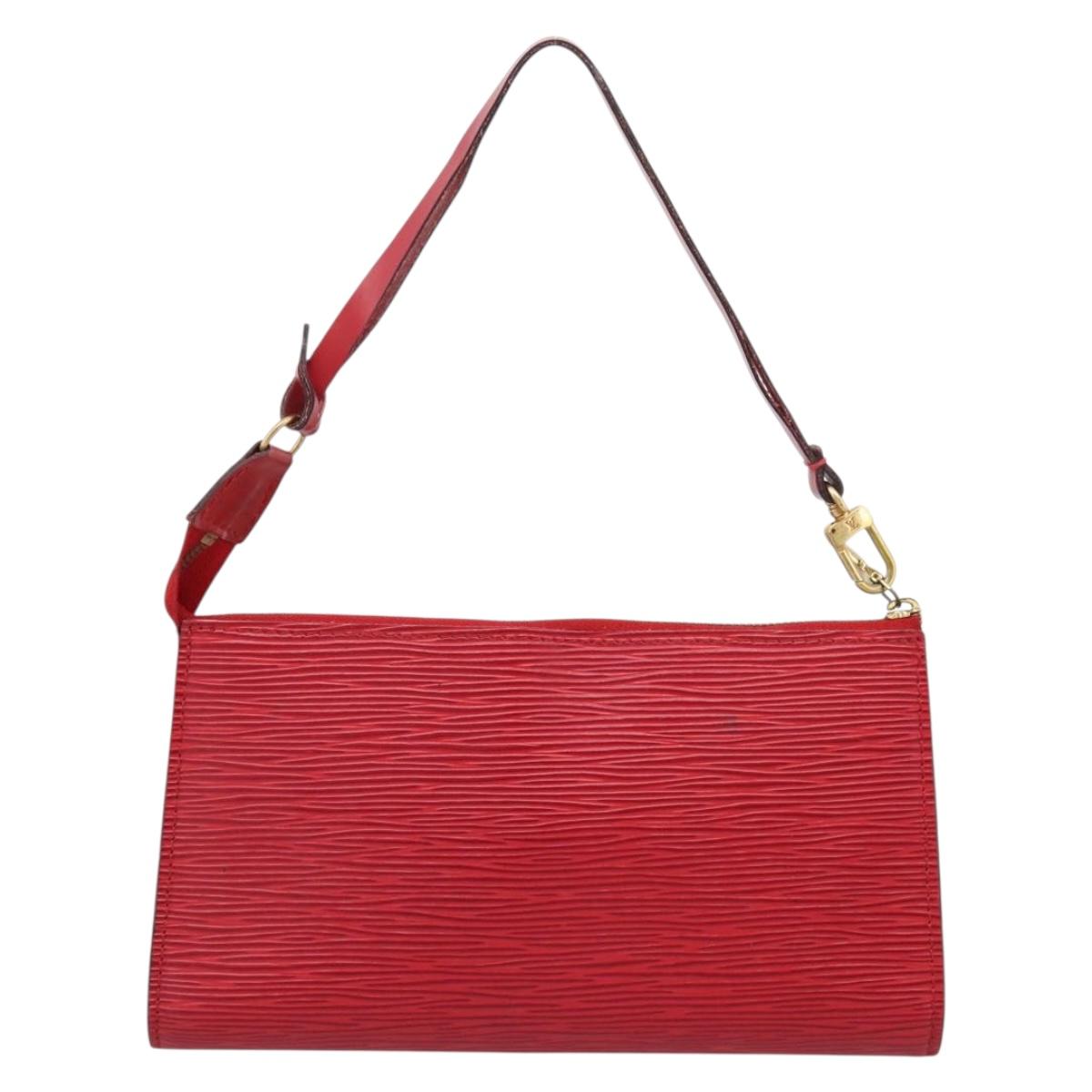 LOUIS VUITTON Epi Pochette Accessoires Accessory Pouch Red M52987 LV Auth 207264