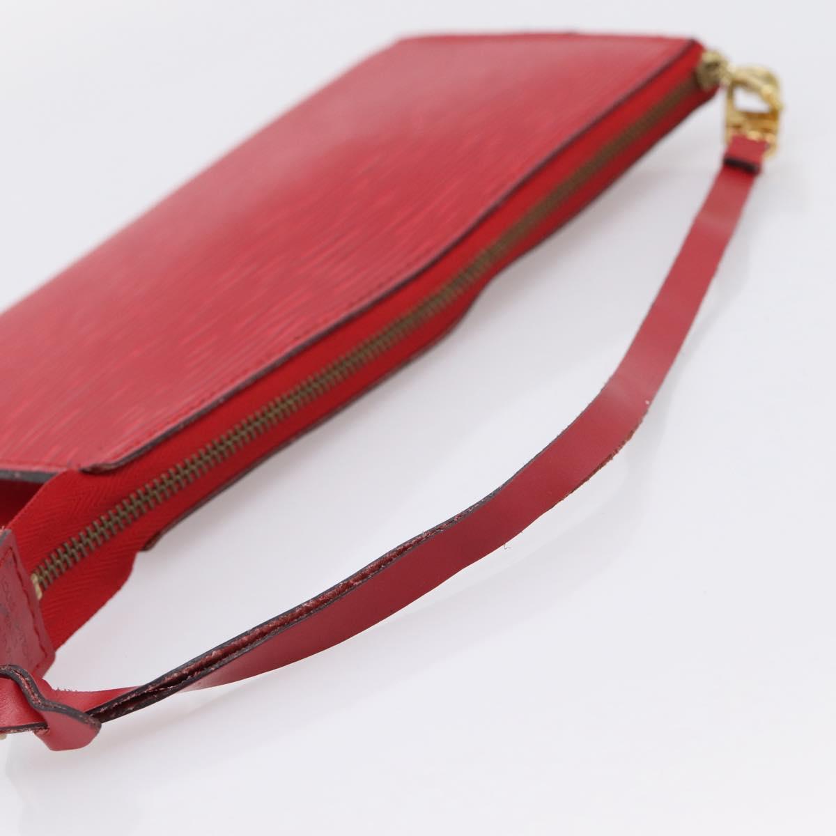 LOUIS VUITTON Epi Pochette Accessoires Accessory Pouch Red M52987 LV Auth 207264