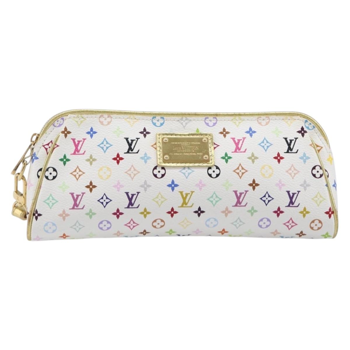 LOUIS VUITTON Monogram Multicolor Kate Clutch Bag White M55212 LV Auth 207267V