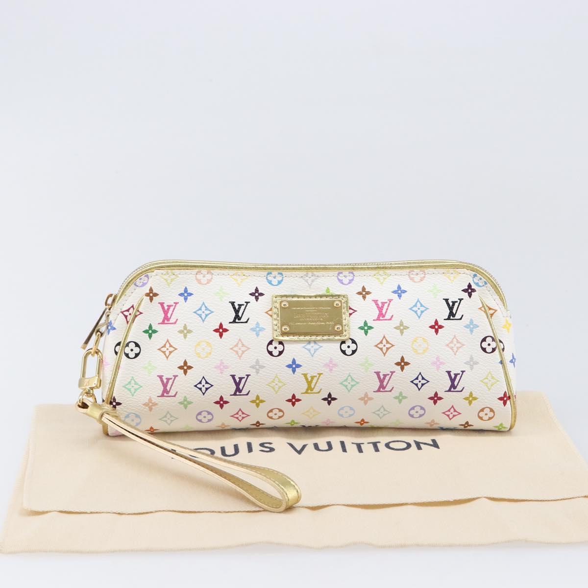 LOUIS VUITTON Monogram Multicolor Kate Clutch Bag White M55212 LV Auth 207267V