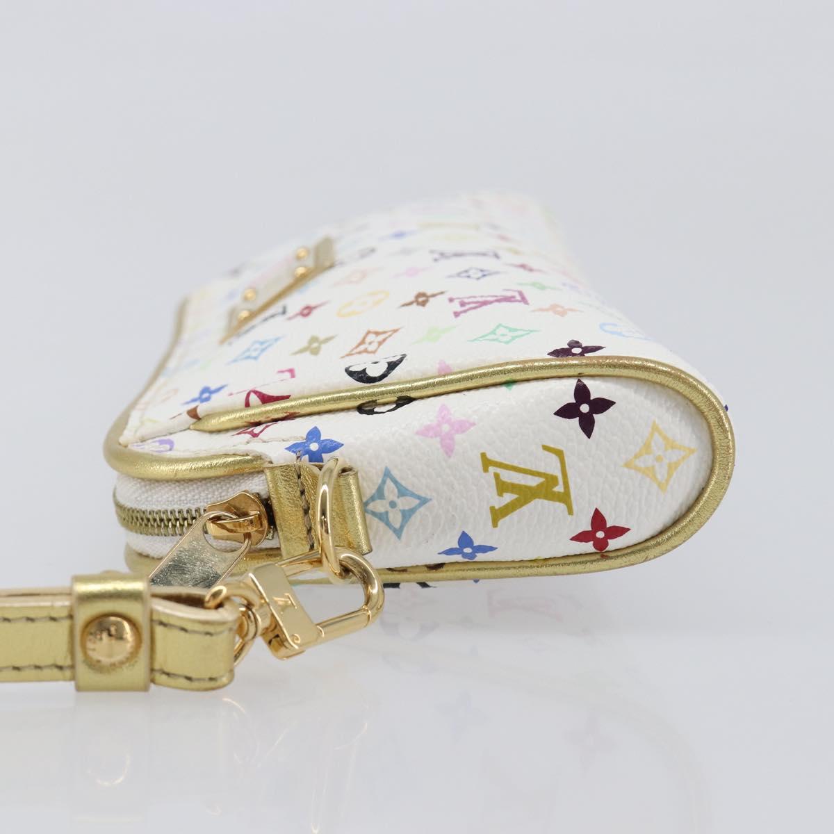 LOUIS VUITTON Monogram Multicolor Kate Clutch Bag White M55212 LV Auth 207267V