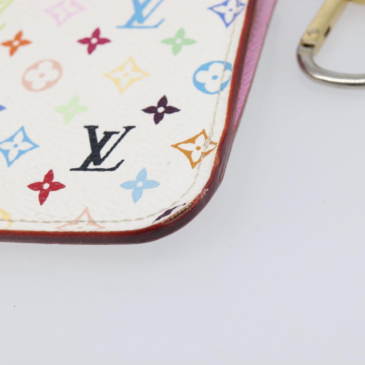 LOUIS VUITTON Monogram Multicolor Pochette Cles NM White M93734 LV Auth 207269