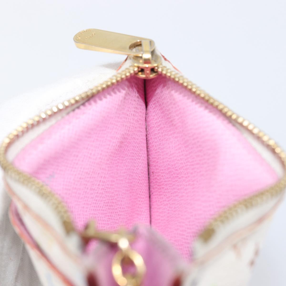 LOUIS VUITTON Monogram Multicolor Pochette Cles NM White M93734 LV Auth 207269