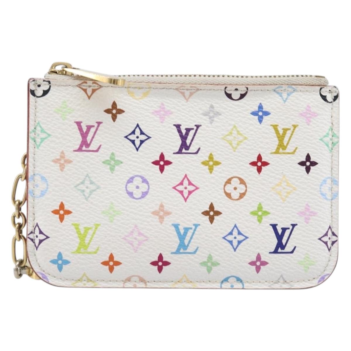 LOUIS VUITTON Monogram Multicolor Pochette Cles NM White M93734 LV Auth 207269