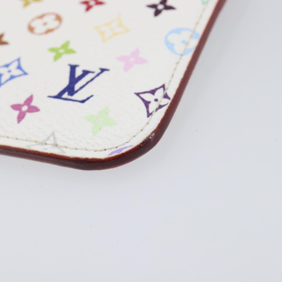 LOUIS VUITTON Monogram Multicolor Pochette Cles NM White M93734 LV Auth 207269