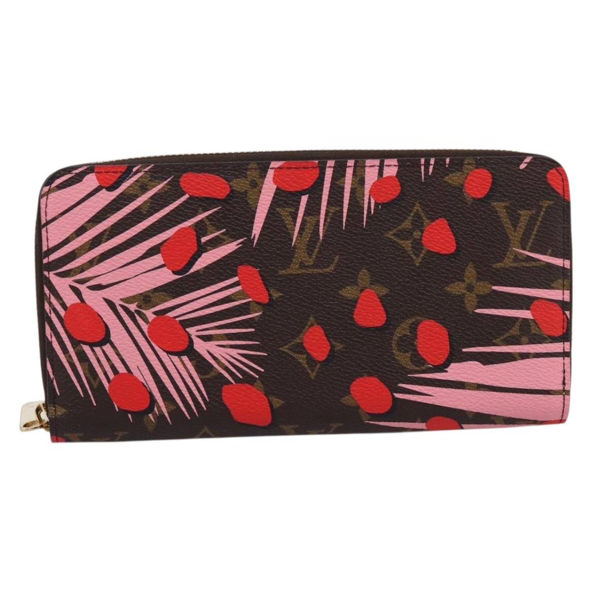 LOUIS VUITTON Monogram Jungle Dot Zippy Wallet Red M41908 LV Auth 207271M