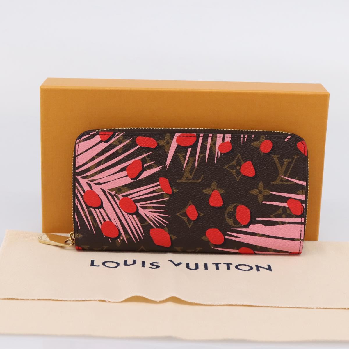 LOUIS VUITTON Monogram Jungle Dot Zippy Wallet Red M41908 LV Auth 207271M