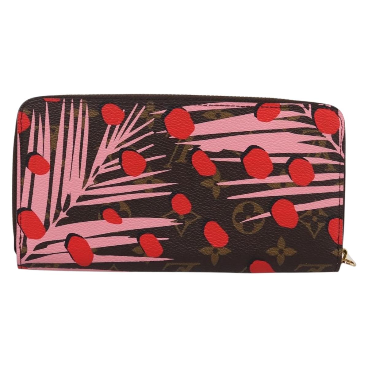 LOUIS VUITTON Monogram Jungle Dot Zippy Wallet Red M41908 LV Auth 207271M