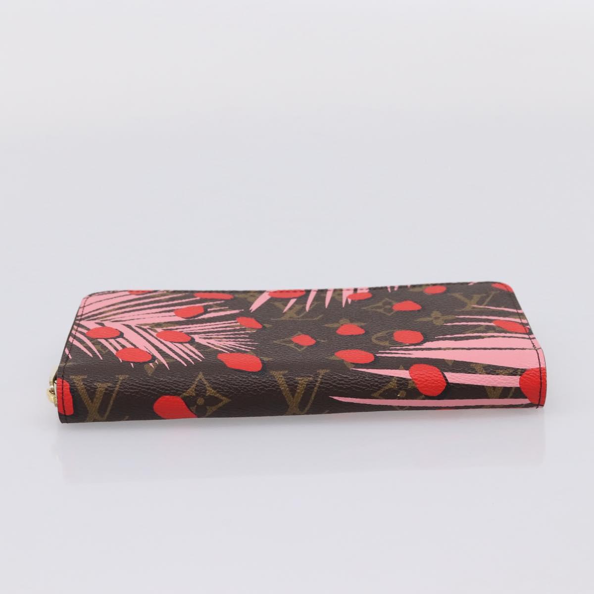 LOUIS VUITTON Monogram Jungle Dot Zippy Wallet Red M41908 LV Auth 207271M