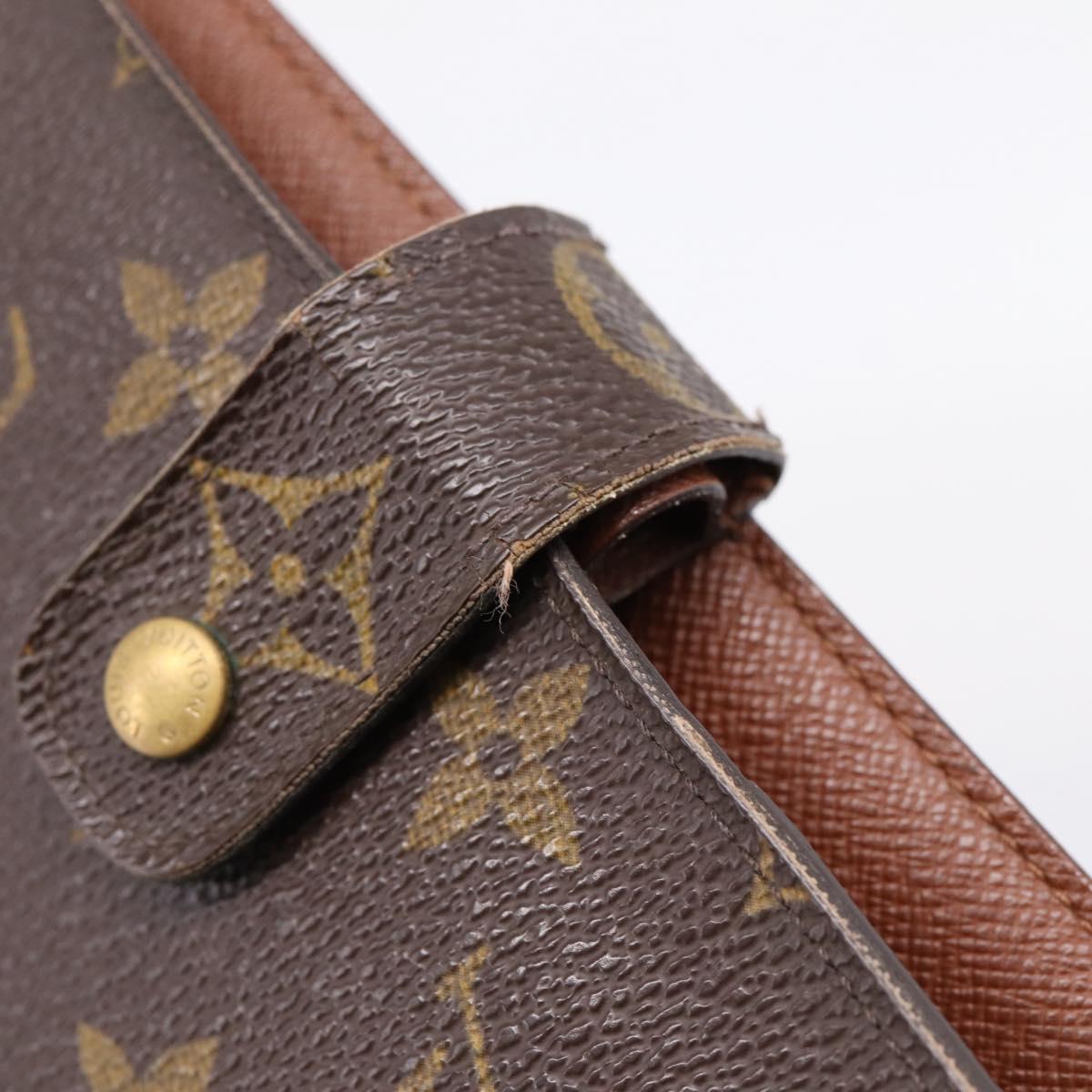 LOUIS VUITTON Monogram Agenda MM Day Planner Cover R20105 LV Auth 207278