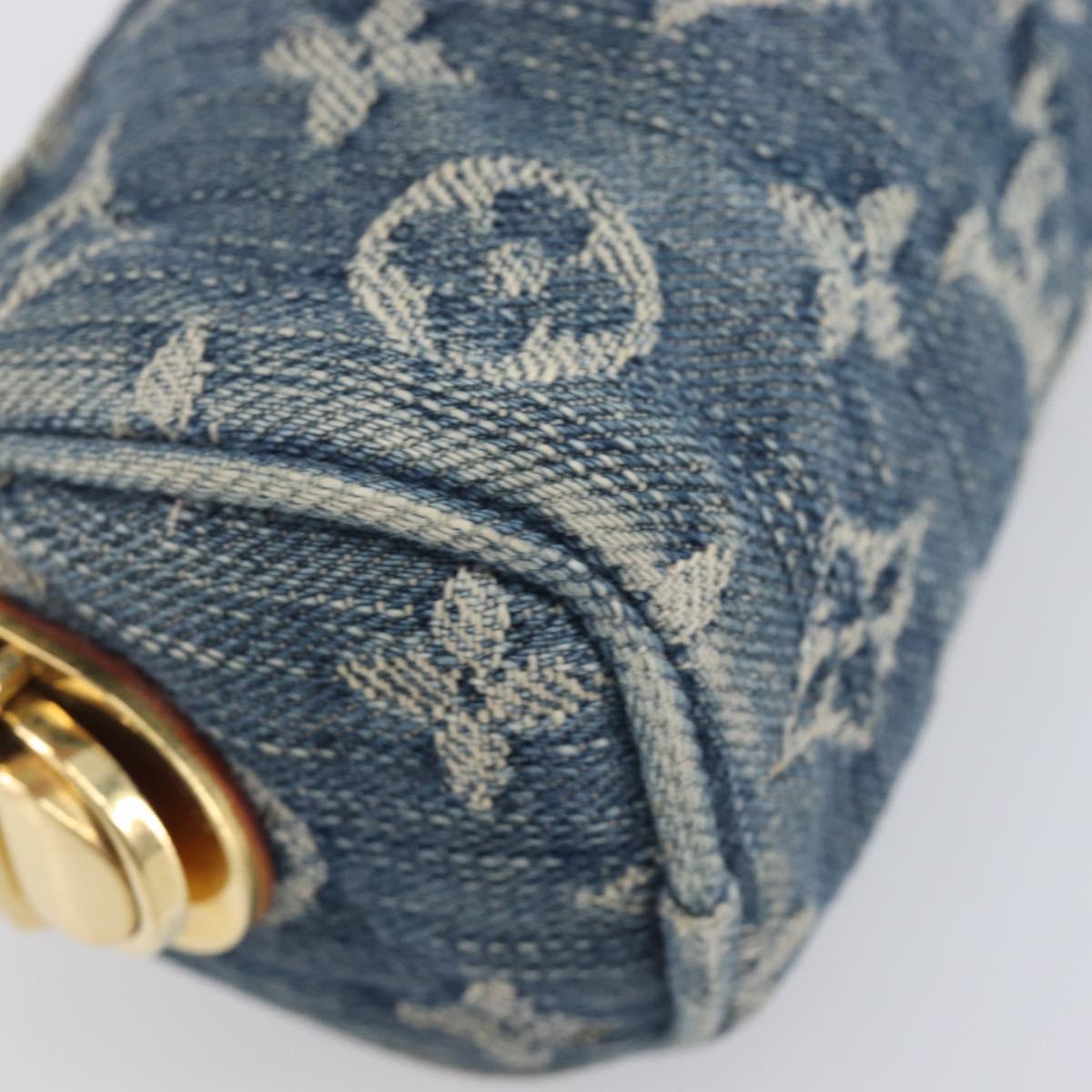 LOUIS VUITTON Monogram Denim Trousse Speedy PM Pouch Blue M95082 LV Auth 207279A