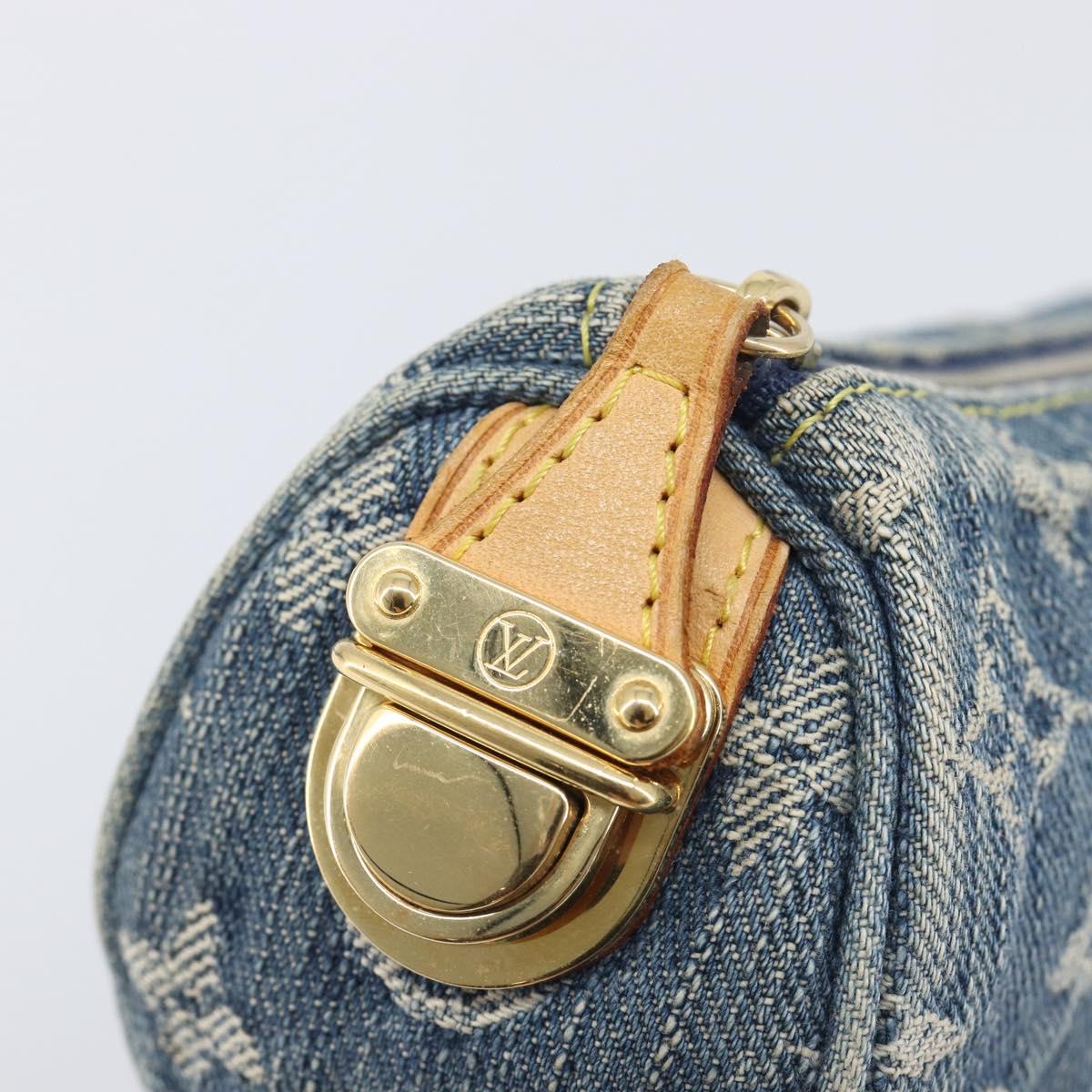 LOUIS VUITTON Monogram Denim Trousse Speedy PM Pouch Blue M95082 LV Auth 207279A