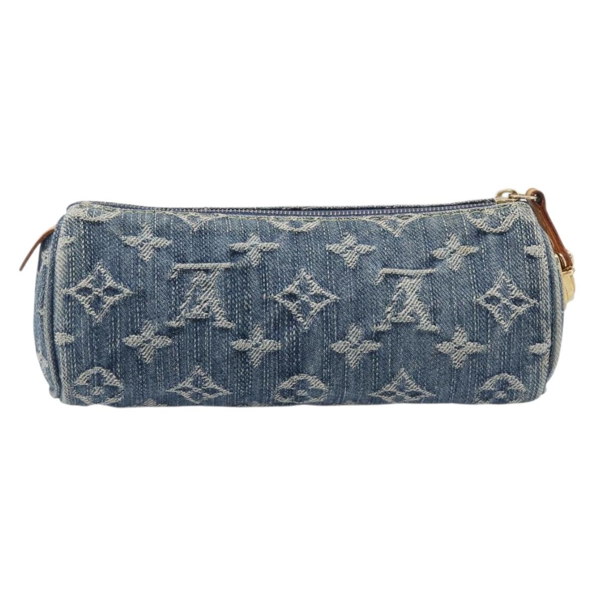 LOUIS VUITTON Monogram Denim Trousse Speedy PM Pouch Blue M95082 LV Auth 207279A