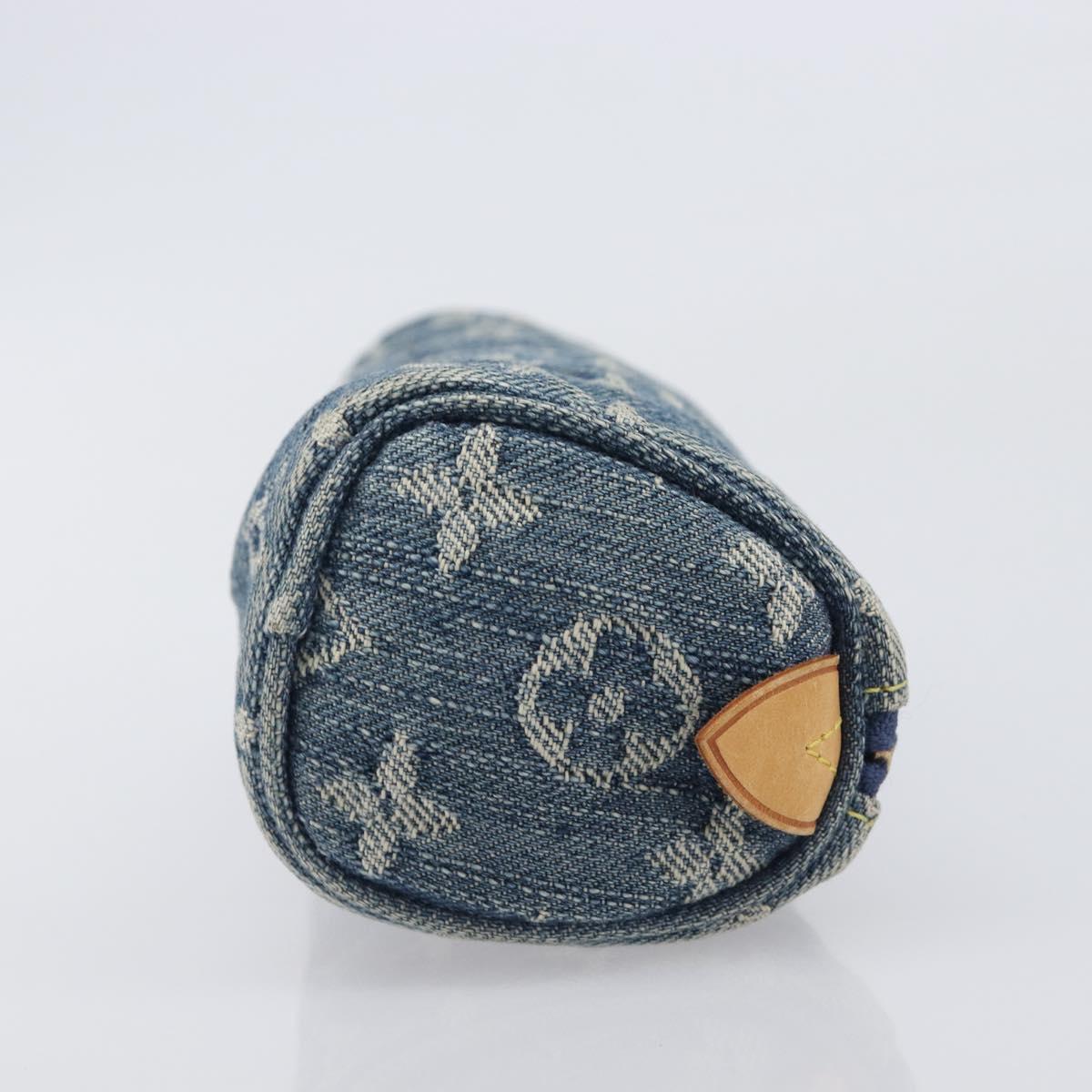 LOUIS VUITTON Monogram Denim Trousse Speedy PM Pouch Blue M95082 LV Auth 207279A