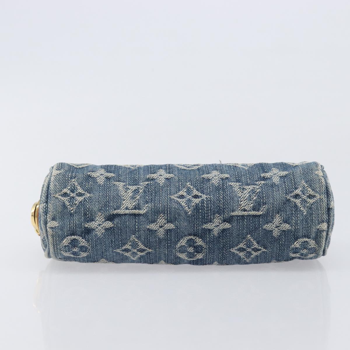 LOUIS VUITTON Monogram Denim Trousse Speedy PM Pouch Blue M95082 LV Auth 207279A