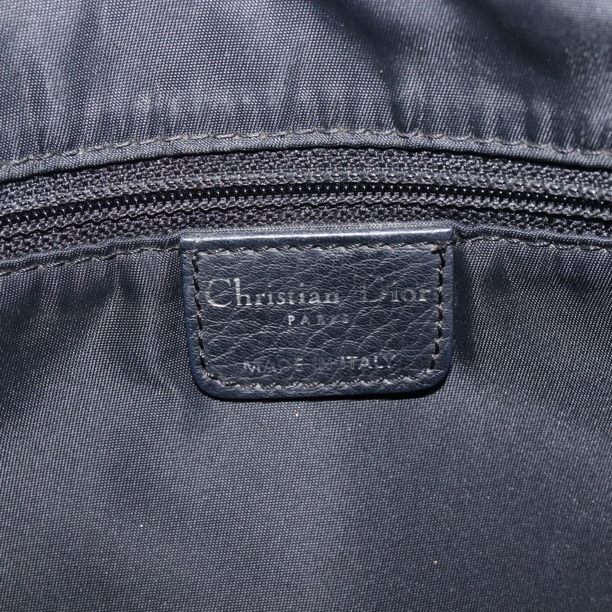 Christian Dior Trotter Canvas Street Chic Shoulder Bag Black Silver Auth 207285A