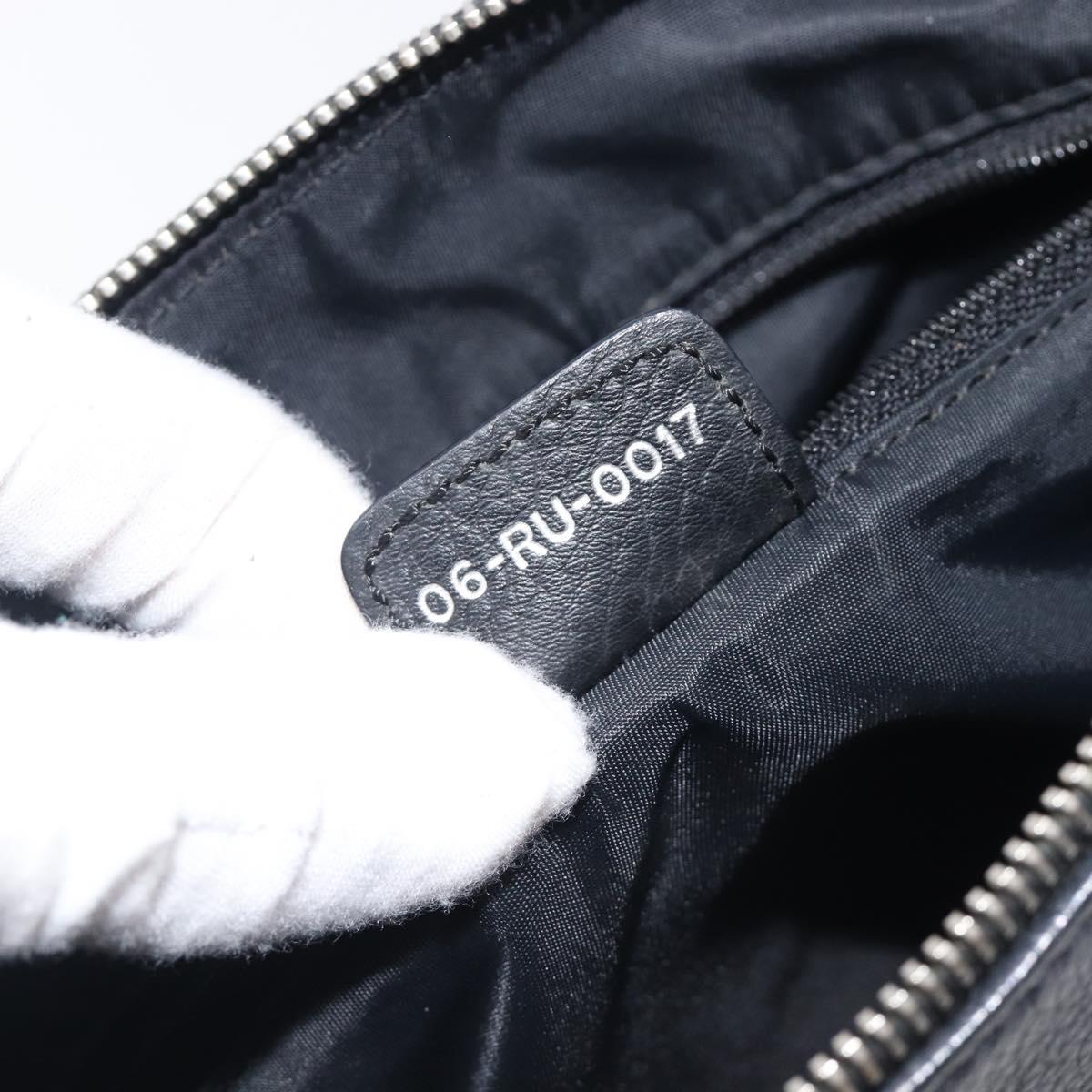 Christian Dior Trotter Canvas Street Chic Shoulder Bag Black Silver Auth 207285A