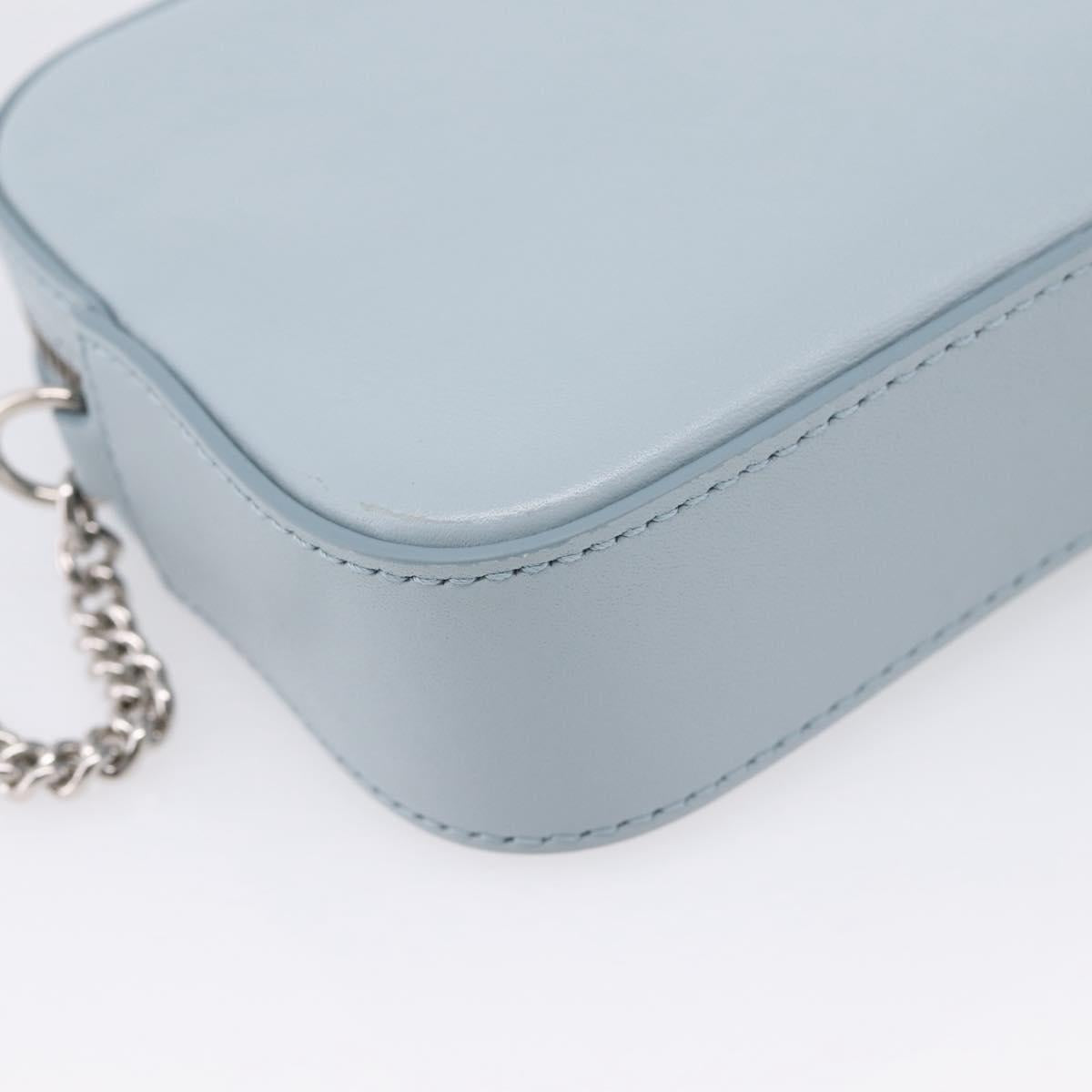 GUCCI Yuko Higuchi Chain Shoulder Bag Leather Light Blue 860648 Auth 207306M