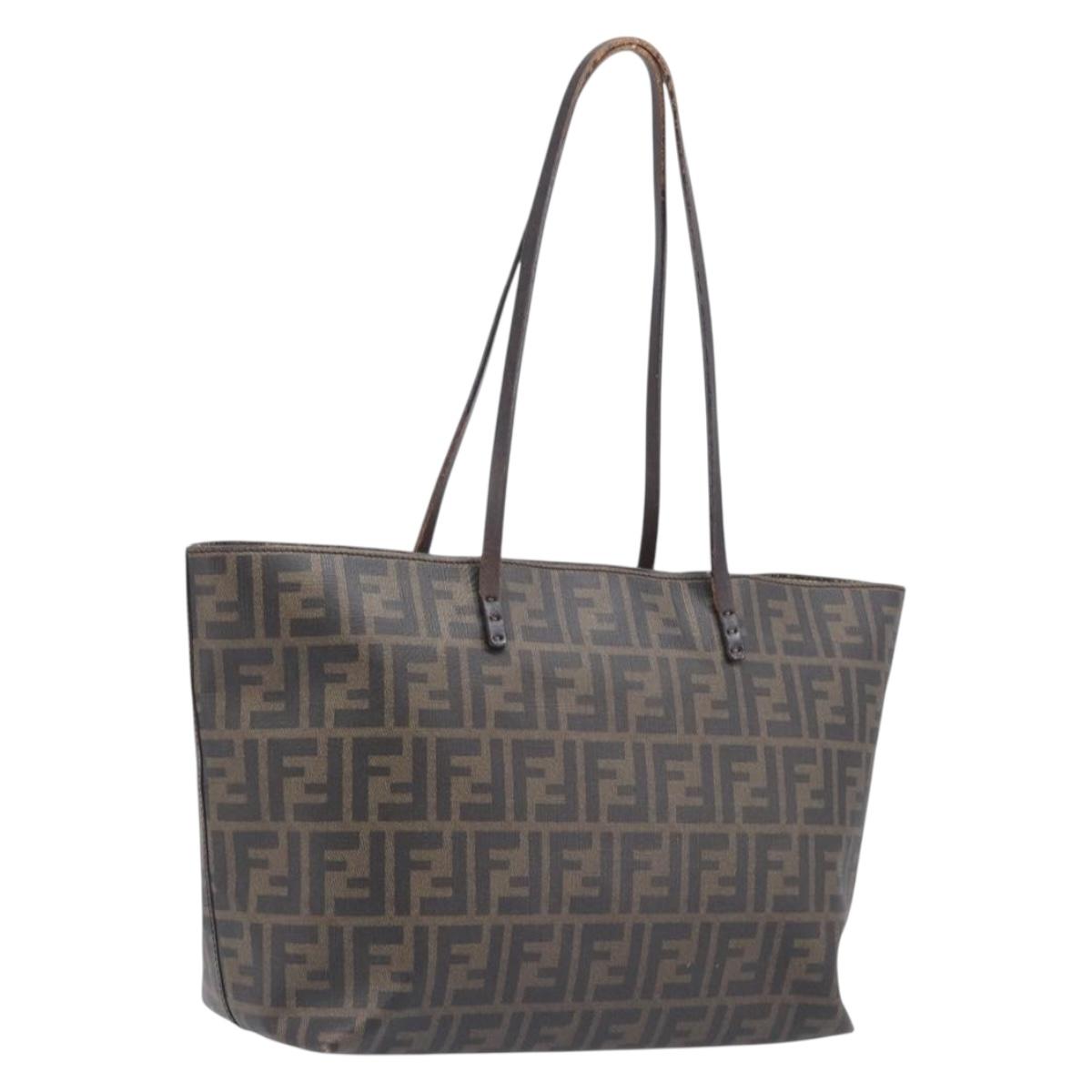 FENDI Zucca Tote Bag PVC Brown 8BH198 Auth 207311