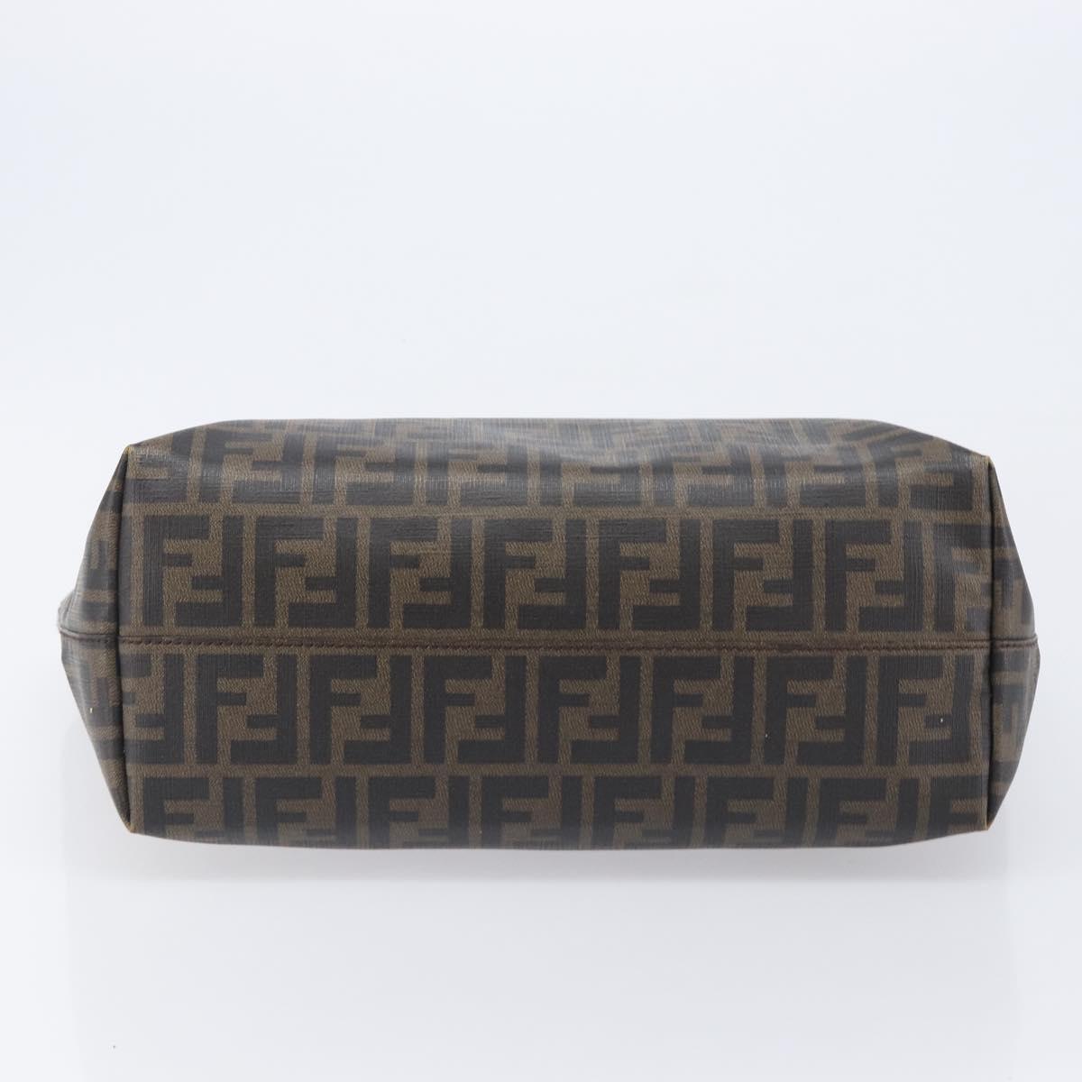FENDI Zucca Tote Bag PVC Brown 8BH198 Auth 207311