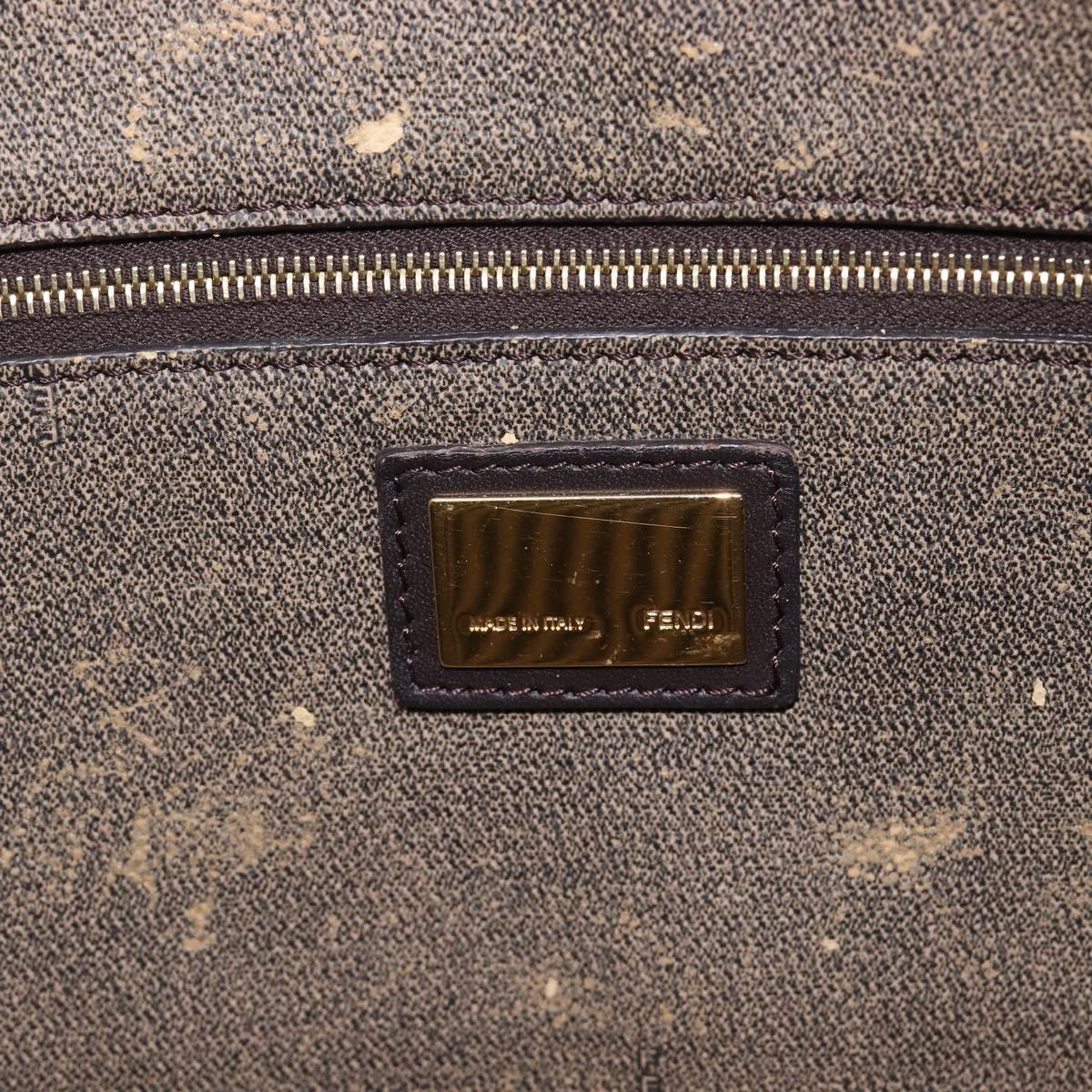 FENDI Zucca Tote Bag PVC Brown 8BH198 Auth 207311