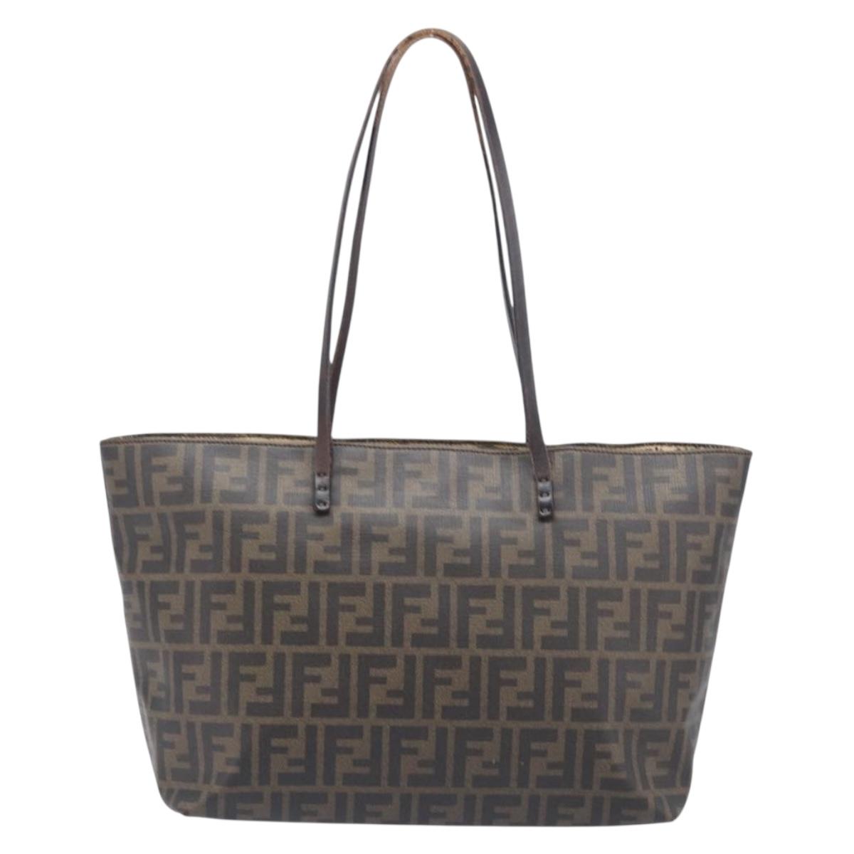 FENDI Zucca Tote Bag PVC Brown 8BH198 Auth 207311