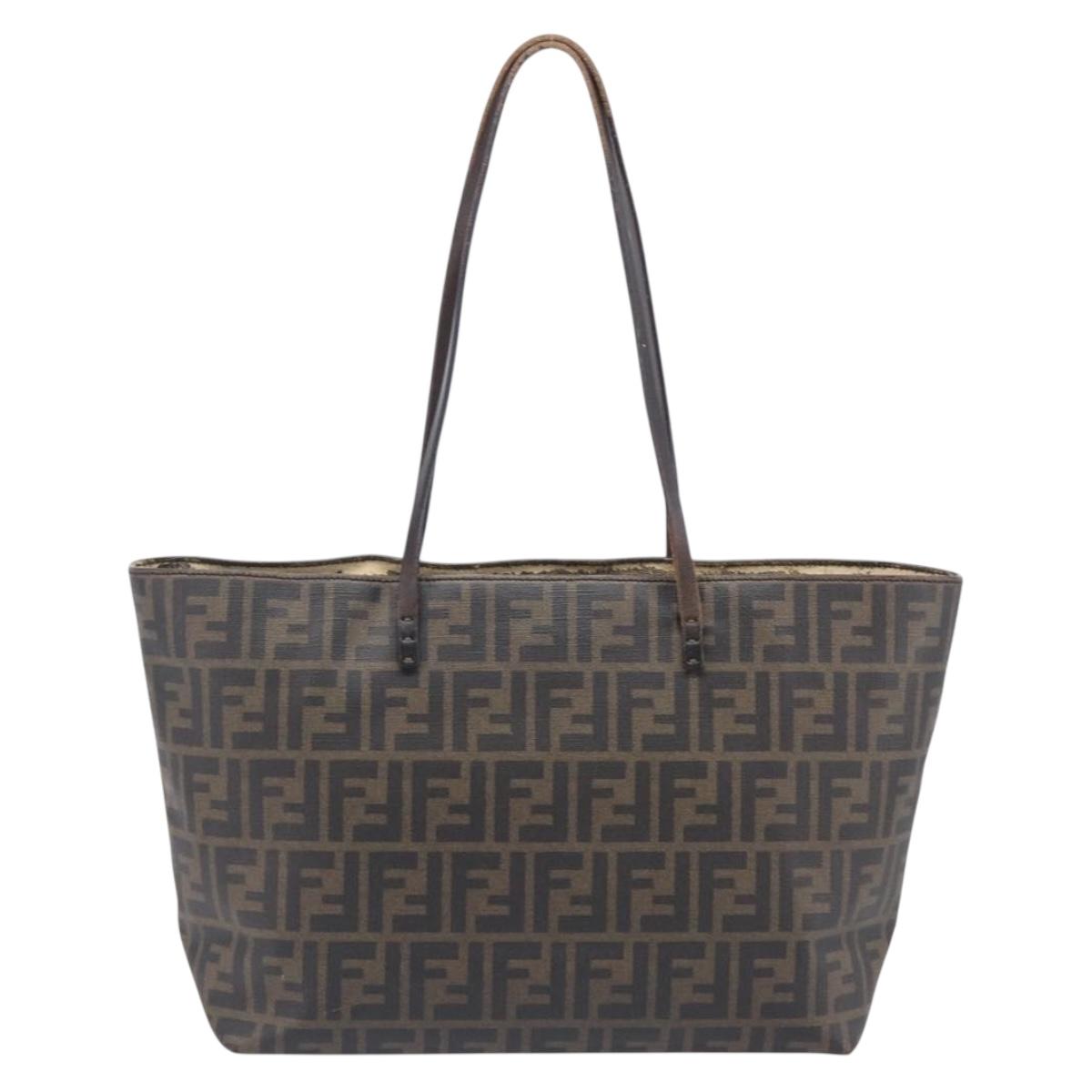 FENDI Zucca Tote Bag PVC Brown 8BH198 Auth 207311