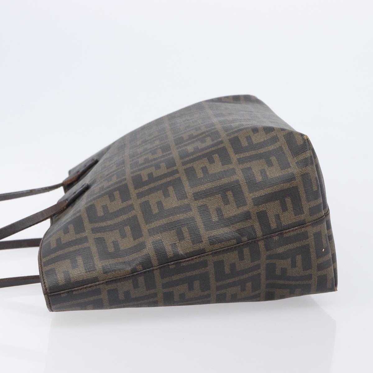 FENDI Zucca Tote Bag PVC Brown 8BH198 Auth 207311