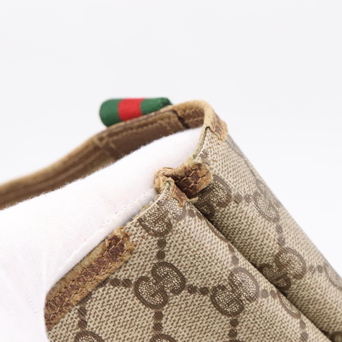 GUCCI GG Supreme Web Sherry Line Tote Bag PVC Beige Gold 39 02 003 Auth 207322