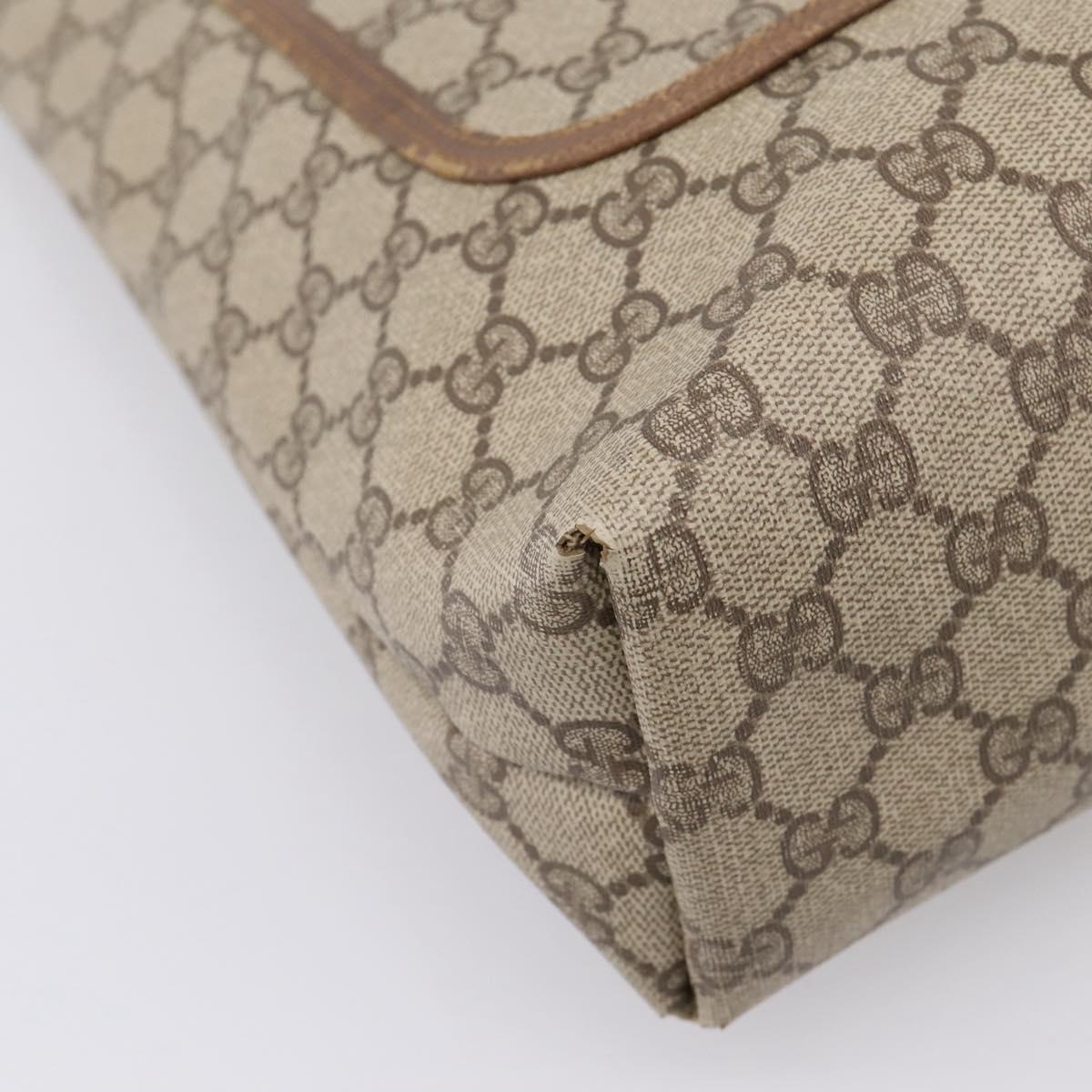 GUCCI GG Supreme Web Sherry Line Tote Bag PVC Beige Gold 39 02 003 Auth 207322