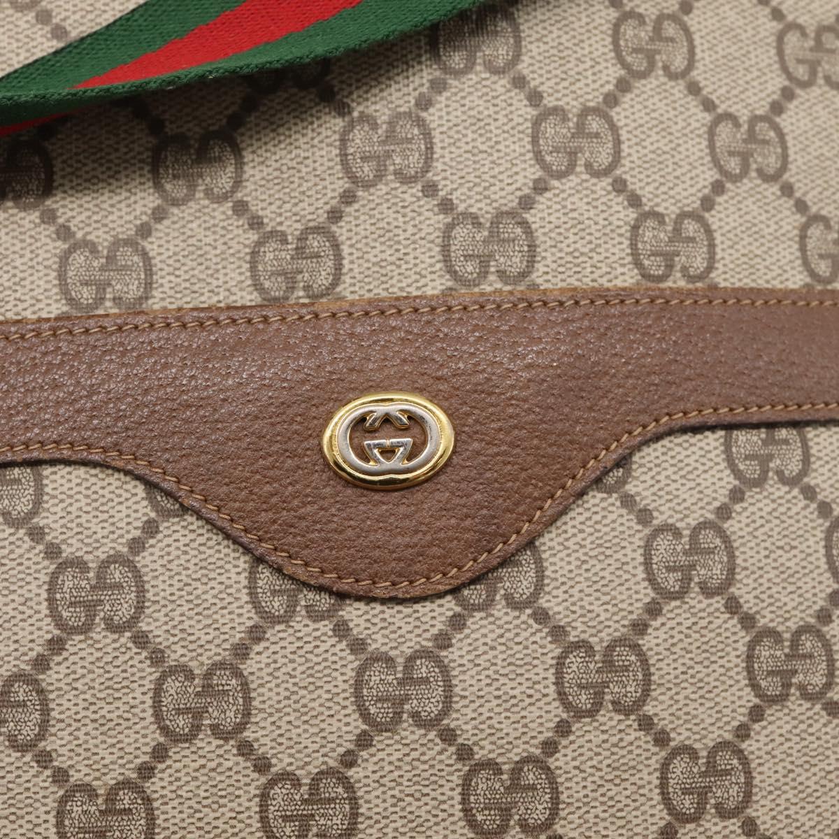 GUCCI GG Supreme Web Sherry Line Tote Bag PVC Beige Gold 39 02 003 Auth 207322